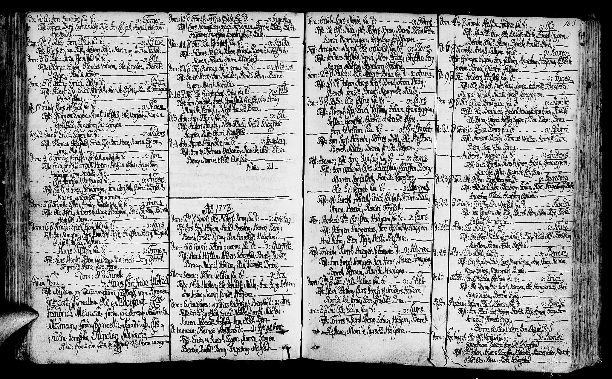 Ministerialprotokoller, klokkerbøker og fødselsregistre - Sør-Trøndelag, SAT/A-1456/612/L0370: Parish register (official) no. 612A04, 1754-1802, p. 103