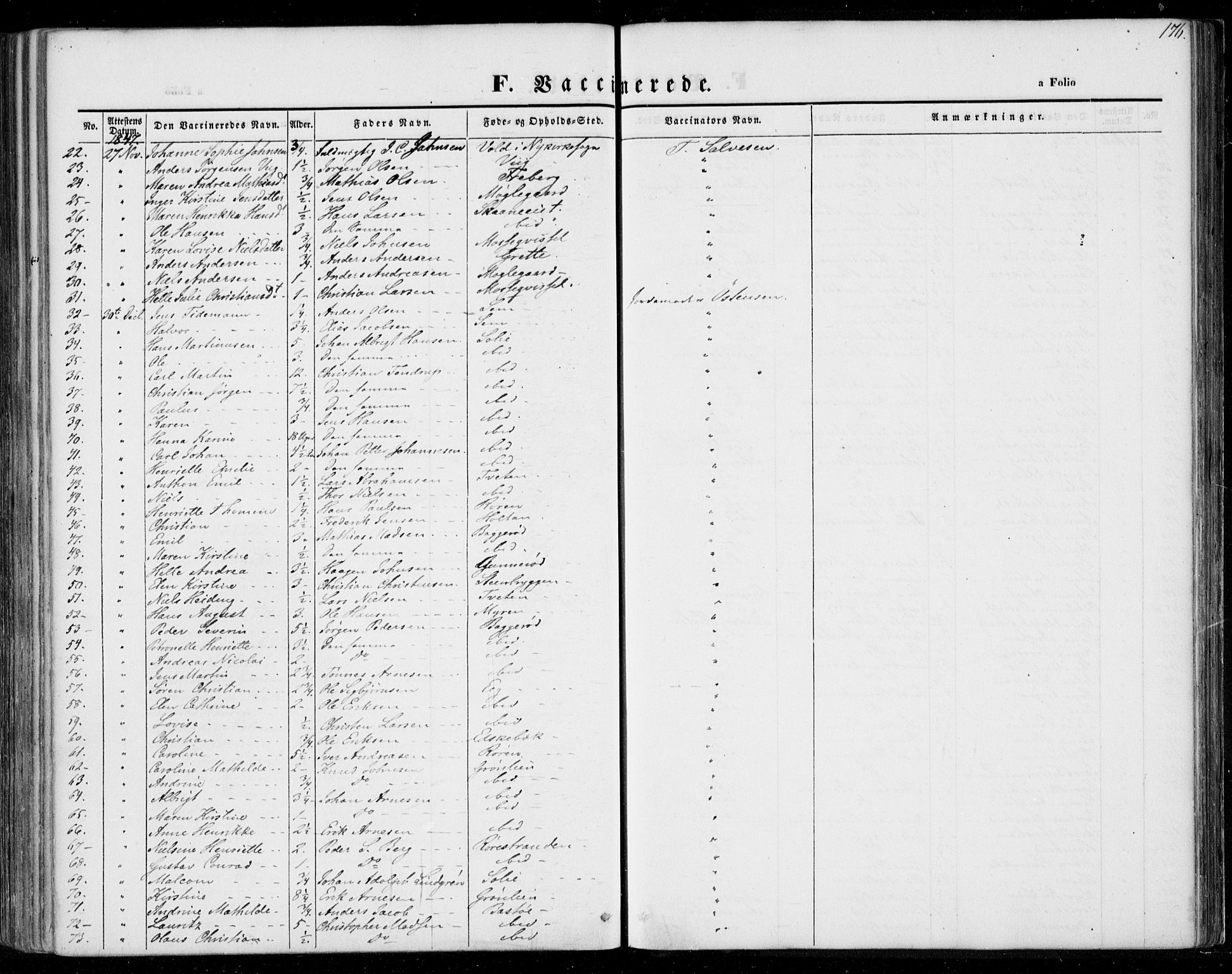 Borre kirkebøker, AV/SAKO-A-338/F/Fa/L0005: Parish register (official) no. I 5, 1845-1851, p. 176