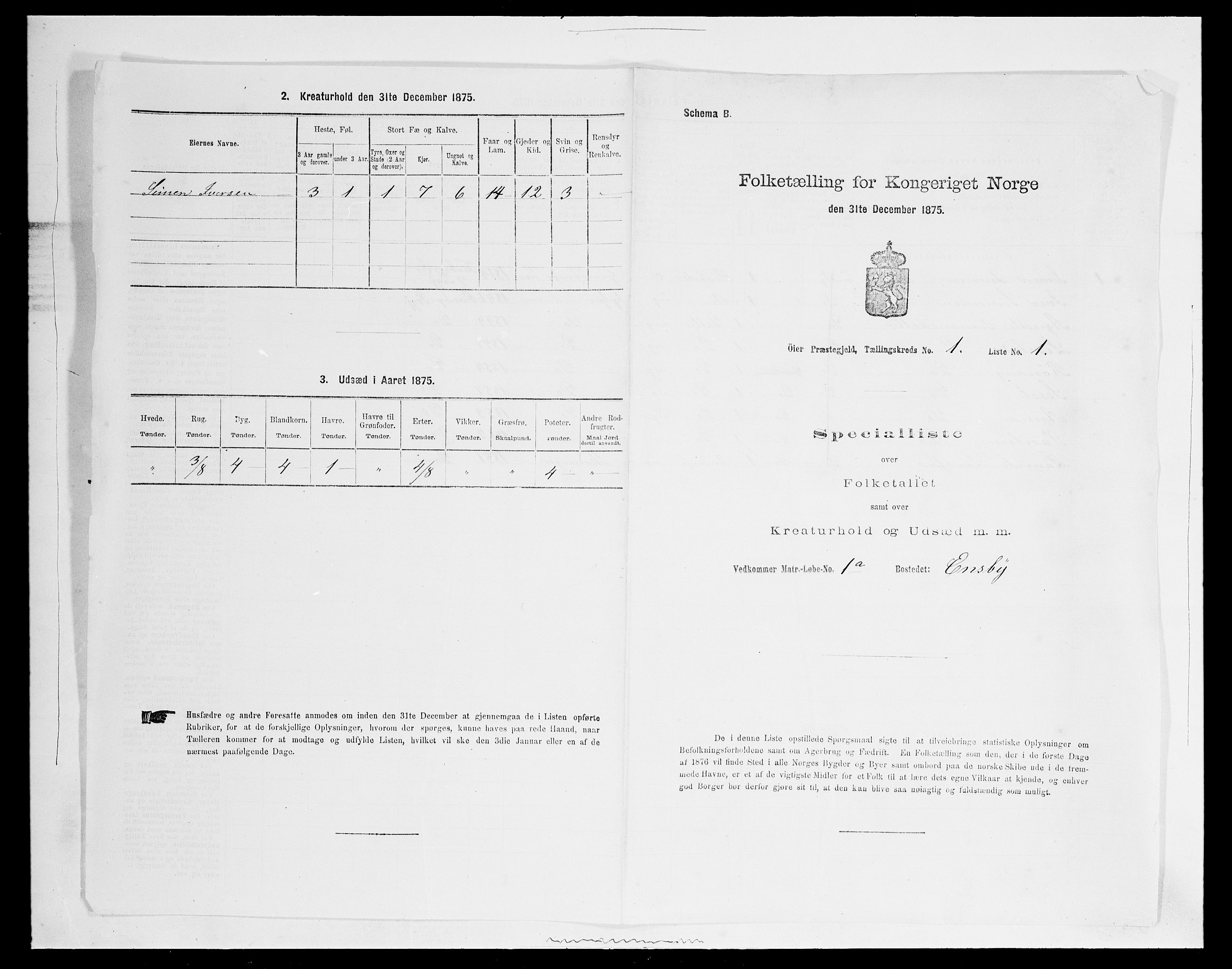 SAH, 1875 census for 0521P Øyer, 1875, p. 90