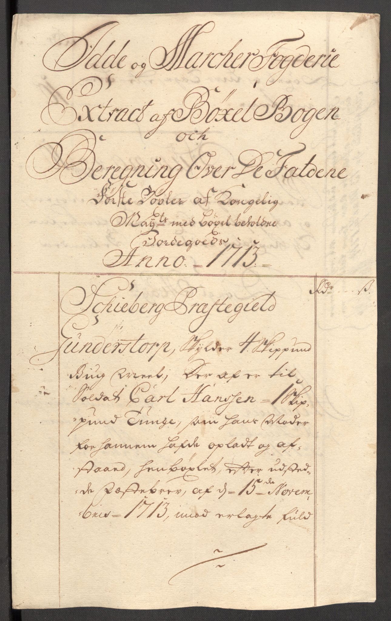 Rentekammeret inntil 1814, Reviderte regnskaper, Fogderegnskap, AV/RA-EA-4092/R01/L0022: Fogderegnskap Idd og Marker, 1713-1714, p. 110