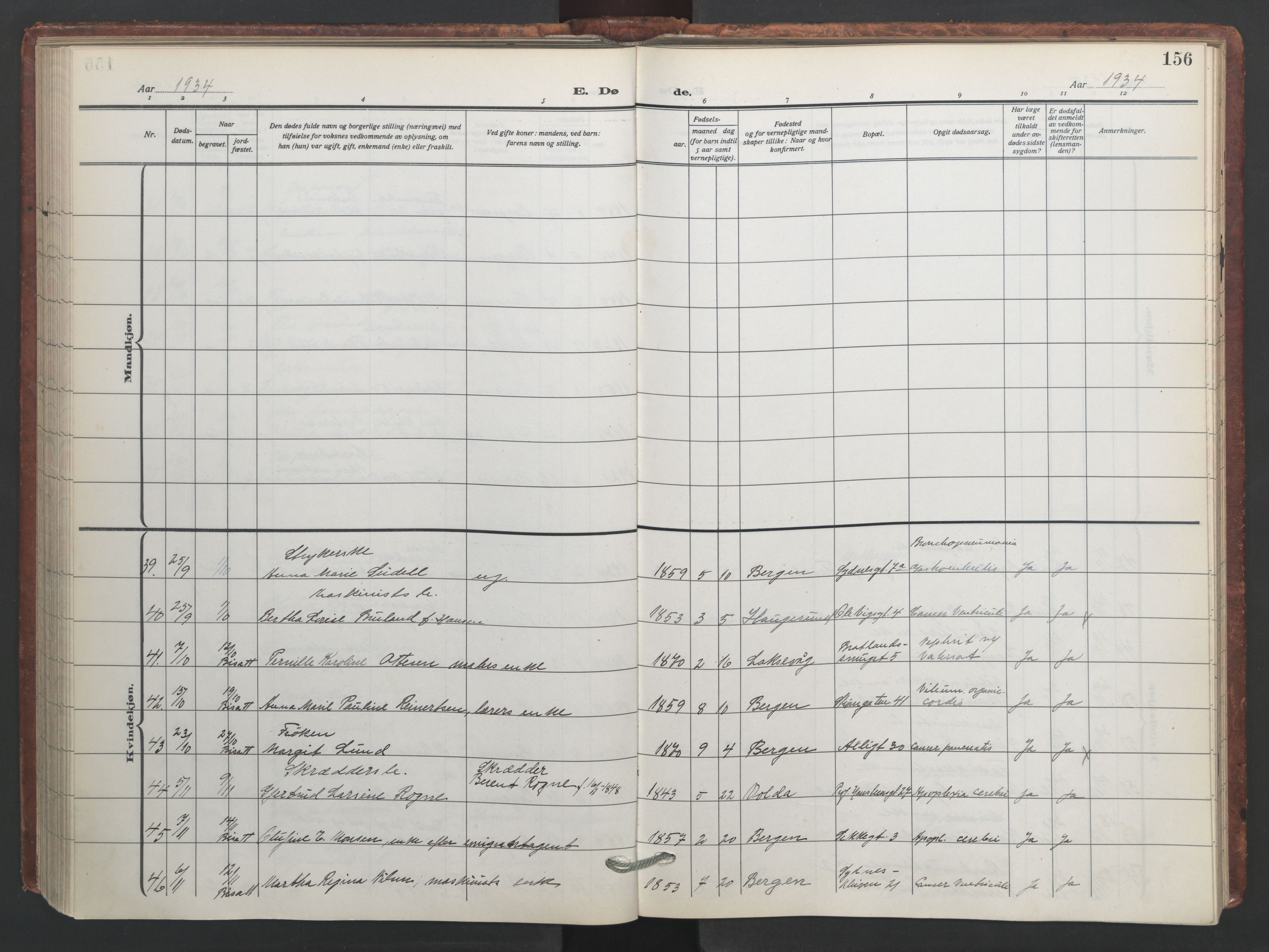 Johanneskirken sokneprestembete, AV/SAB-A-76001/H/Hab: Parish register (copy) no. D 2, 1916-1950, p. 155b-156a