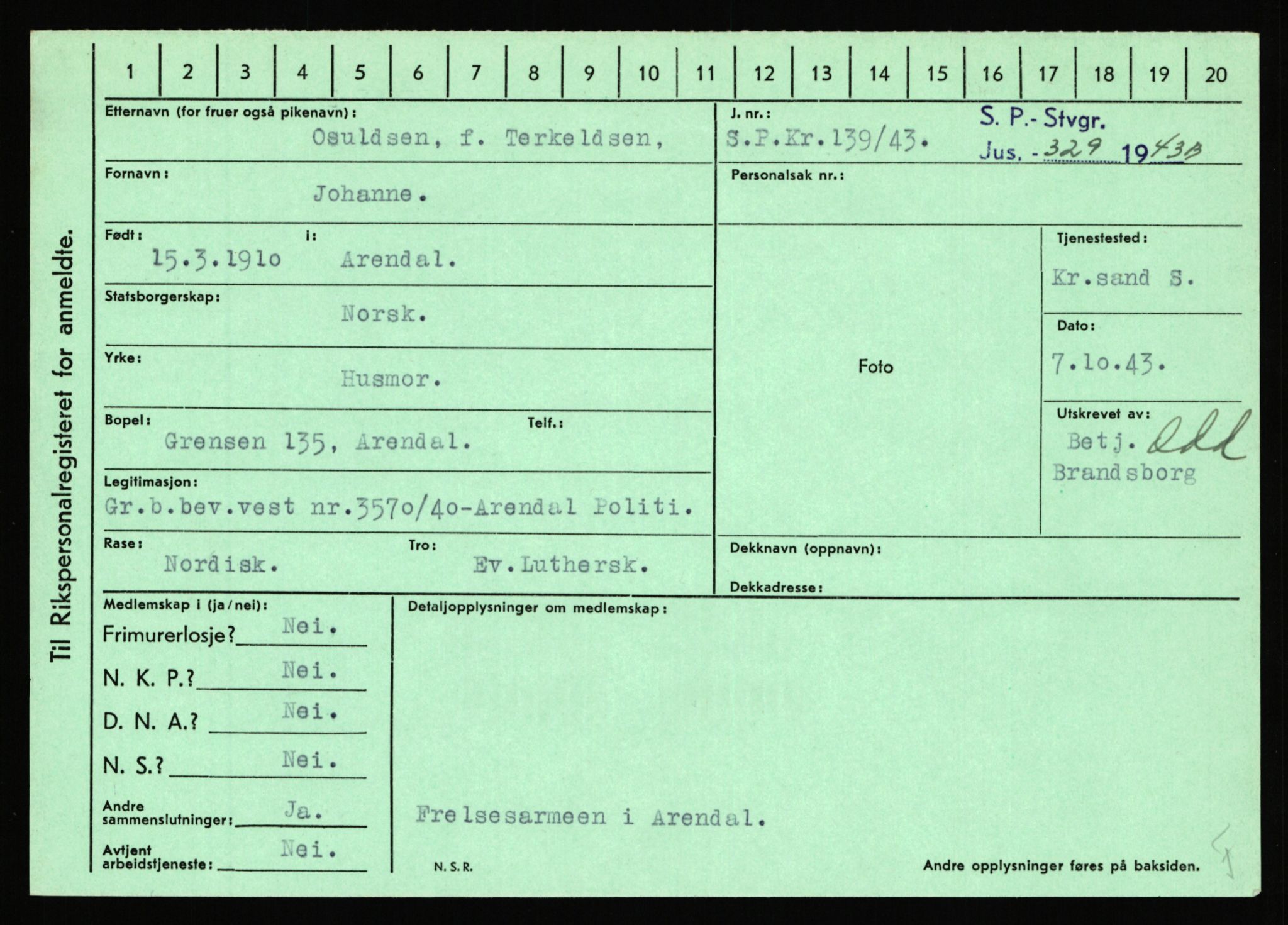 Statspolitiet - Hovedkontoret / Osloavdelingen, AV/RA-S-1329/C/Ca/L0012: Oanæs - Quistgaard	, 1943-1945, p. 2683
