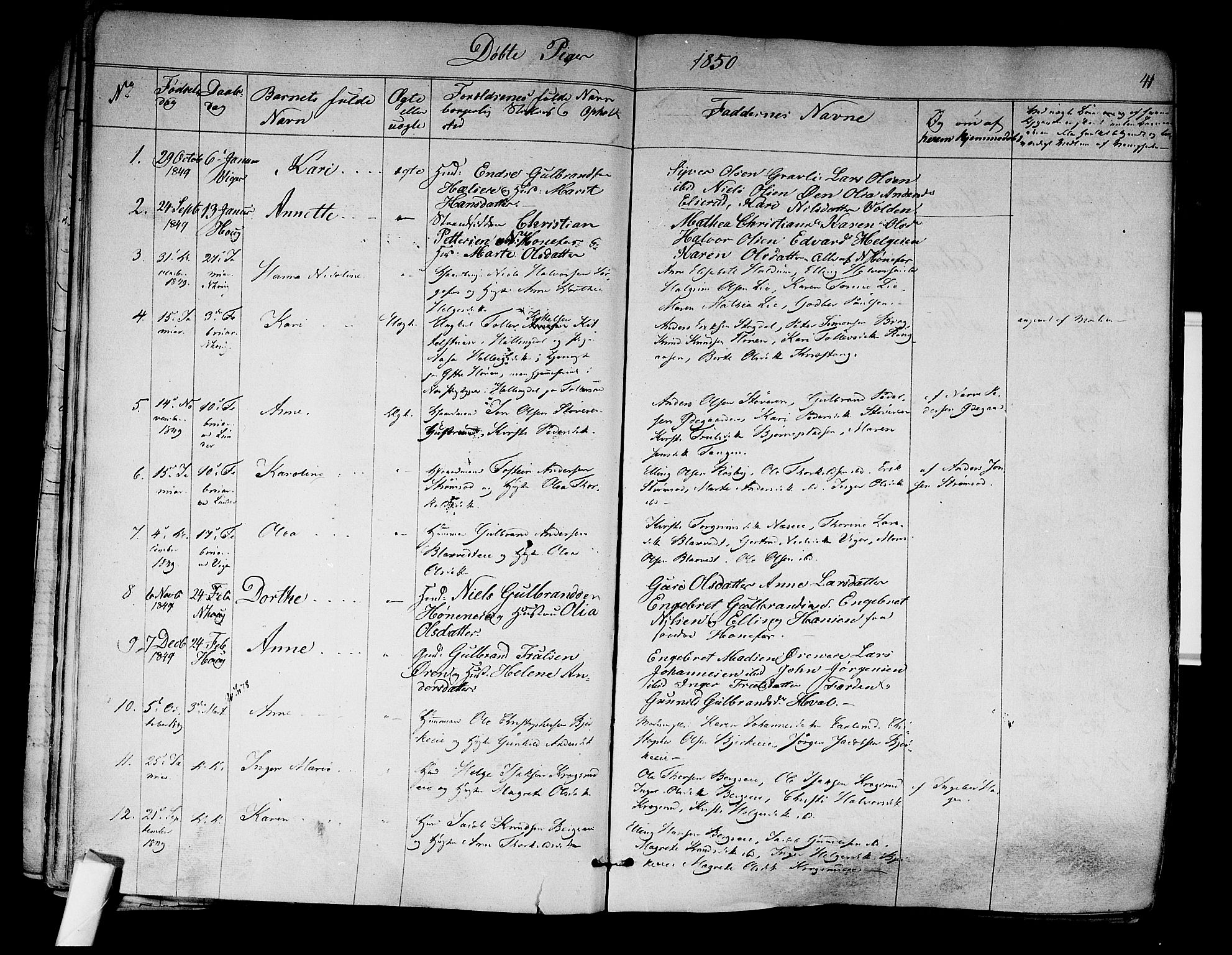 Norderhov kirkebøker, SAKO/A-237/F/Fa/L0011: Parish register (official) no. 11, 1847-1856, p. 41