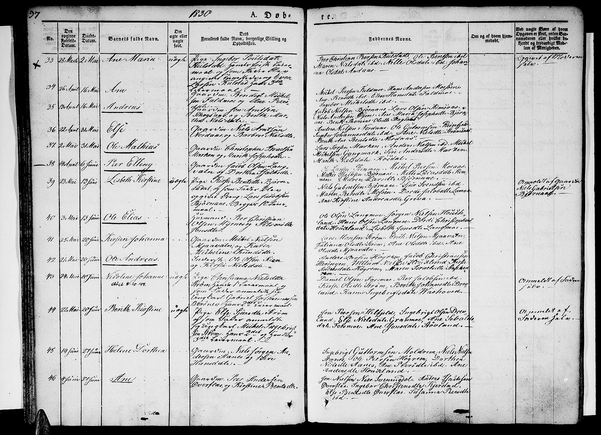 Ministerialprotokoller, klokkerbøker og fødselsregistre - Nordland, AV/SAT-A-1459/820/L0289: Parish register (official) no. 820A10, 1826-1845, p. 37