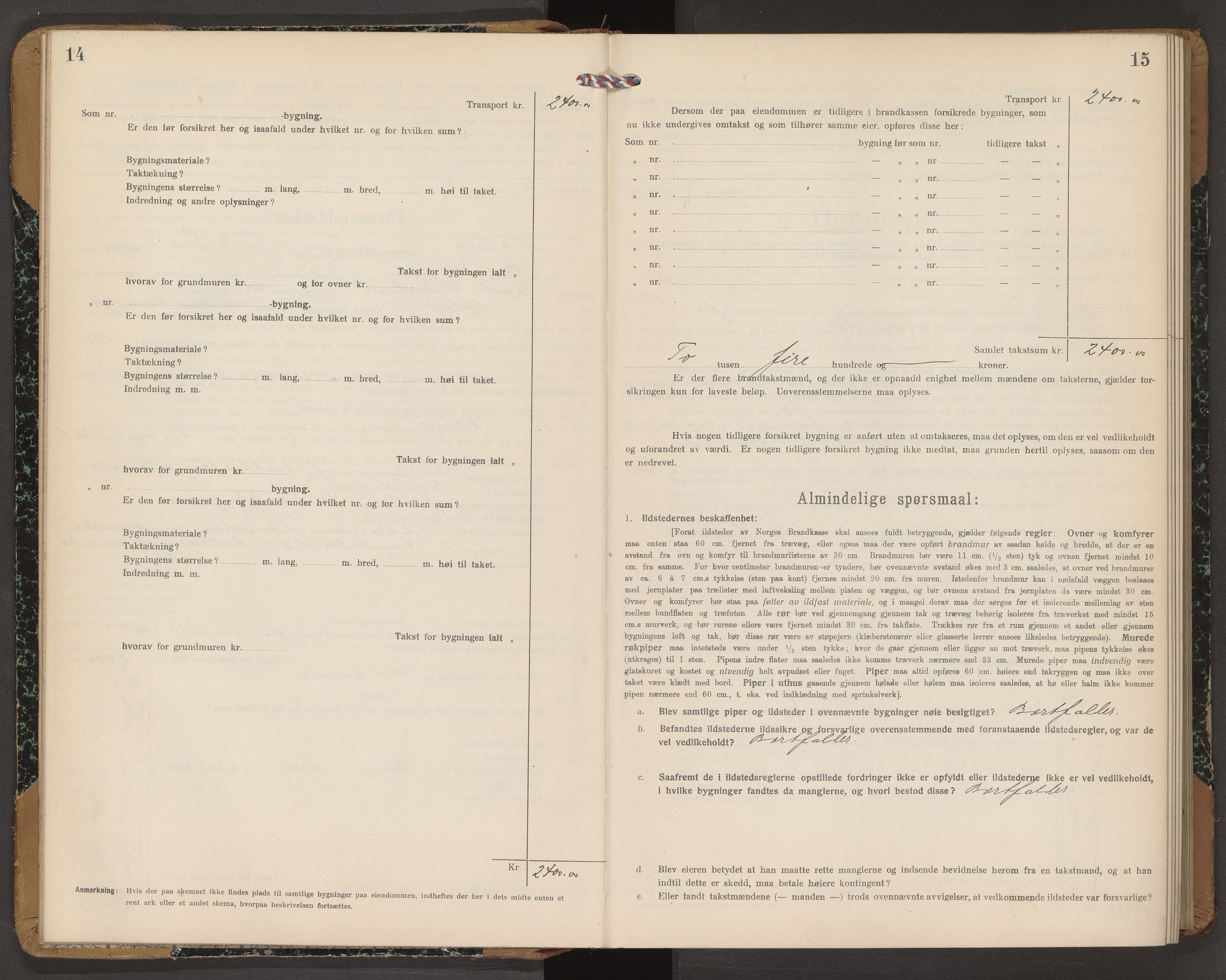 Nøtterøy lensmannskontor, AV/SAKO-A-540/Y/Yg/Ygb/L0006: Skjematakstprotokoll, 1917-1927, p. 14-15