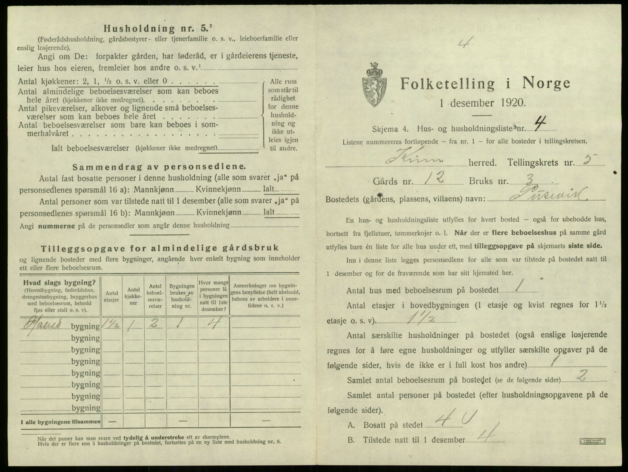 SAB, 1920 census for Kinn, 1920, p. 246