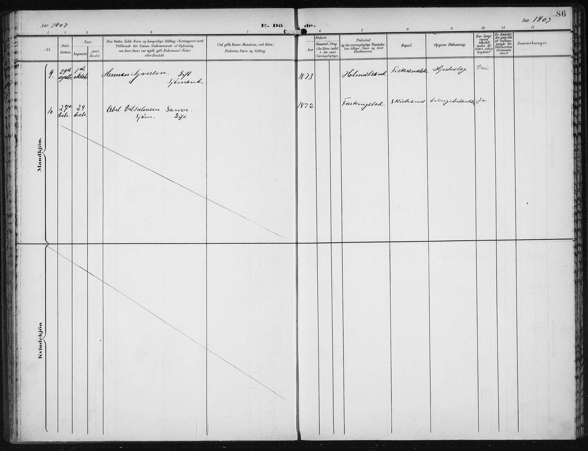 Den norske sjømannsmisjon i utlandet/New York, AV/SAB-SAB/PA-0110/H/Ha/L0005: Parish register (official) no. A 5, 1902-1908, p. 86