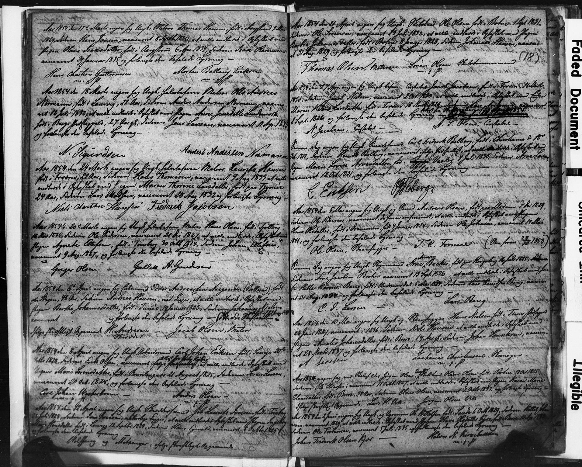 Borre kirkebøker, AV/SAKO-A-338/H/Ha/L0001: Banns register no. 1, 1850-1861, p. 18