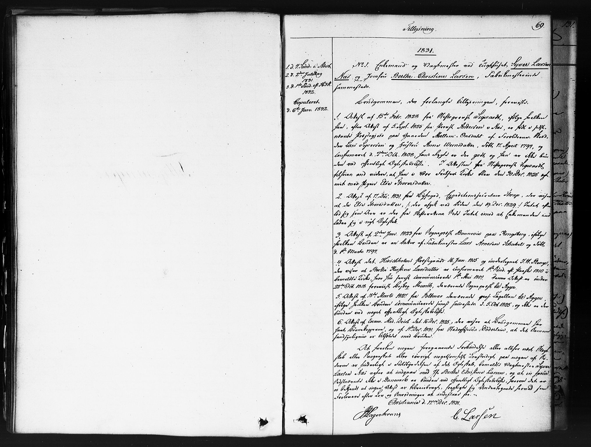 Kristiania tukthusprest Kirkebøker, SAO/A-10881/F/Fa/L0003: Parish register (official) no. 3, 1831-1865, p. 69