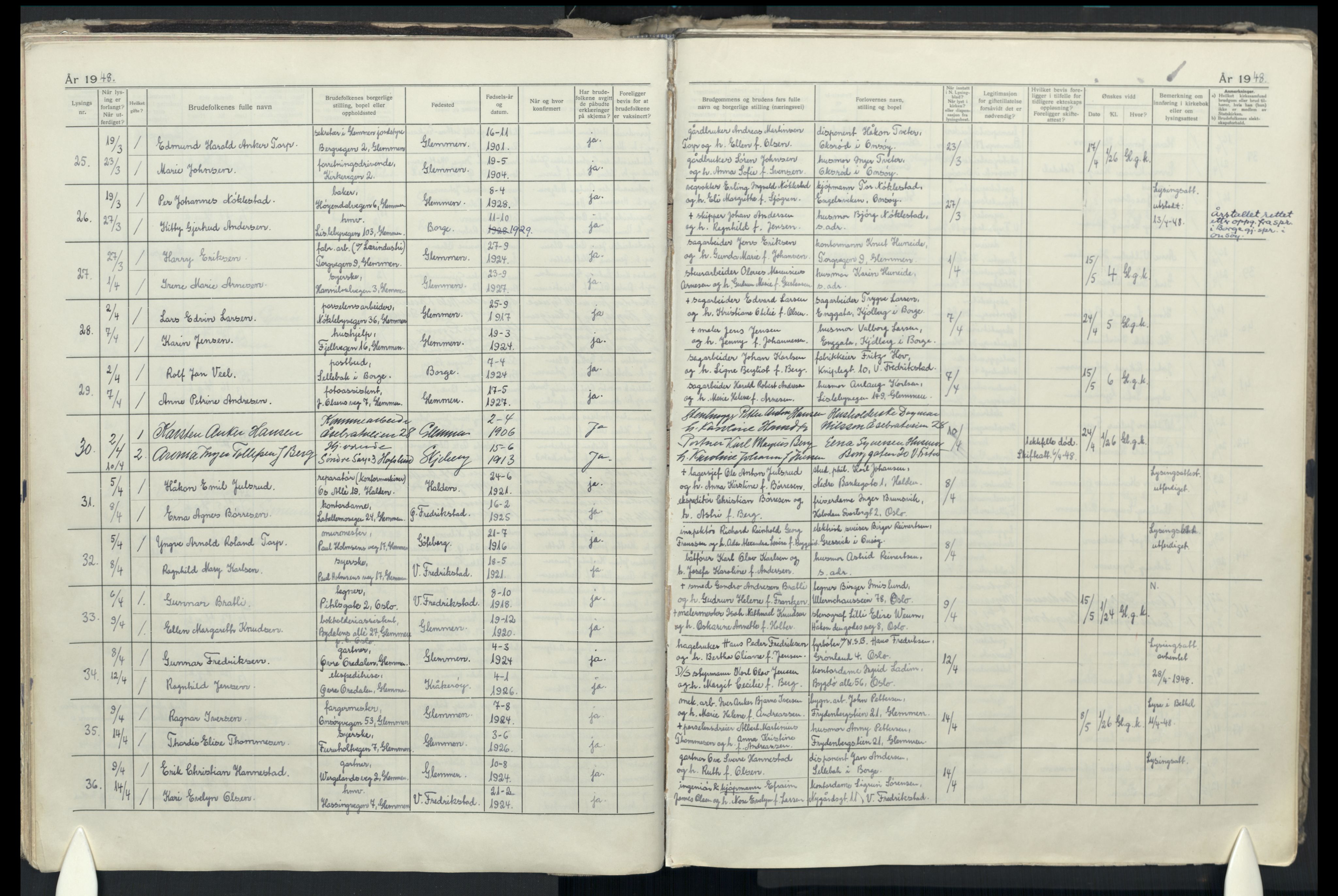 Glemmen prestekontor Kirkebøker, AV/SAO-A-10908/H/Ha/L0004: Banns register no. 4, 1942-1965