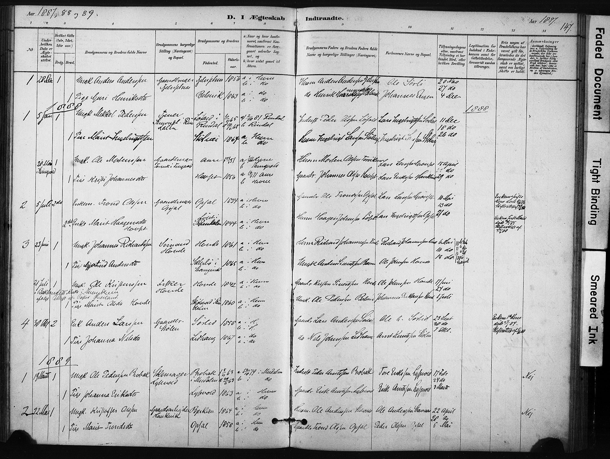 Ministerialprotokoller, klokkerbøker og fødselsregistre - Sør-Trøndelag, SAT/A-1456/631/L0512: Parish register (official) no. 631A01, 1879-1912, p. 147