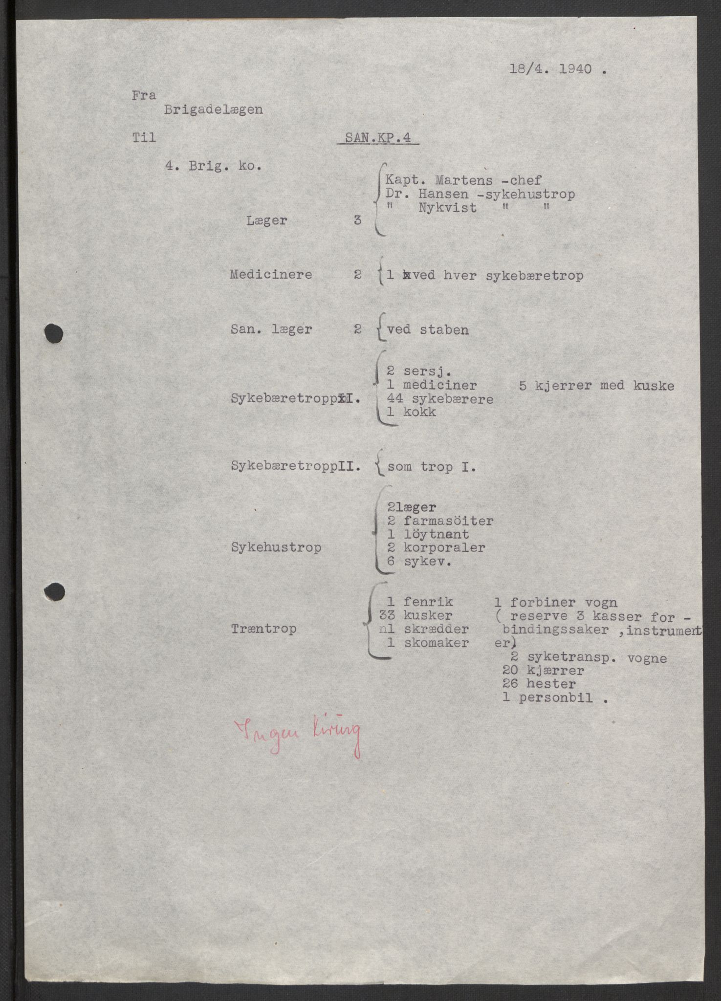 Forsvaret, Forsvarets krigshistoriske avdeling, AV/RA-RAFA-2017/Y/Yb/L0104: II-C-11-430  -  4. Divisjon., 1940, p. 11