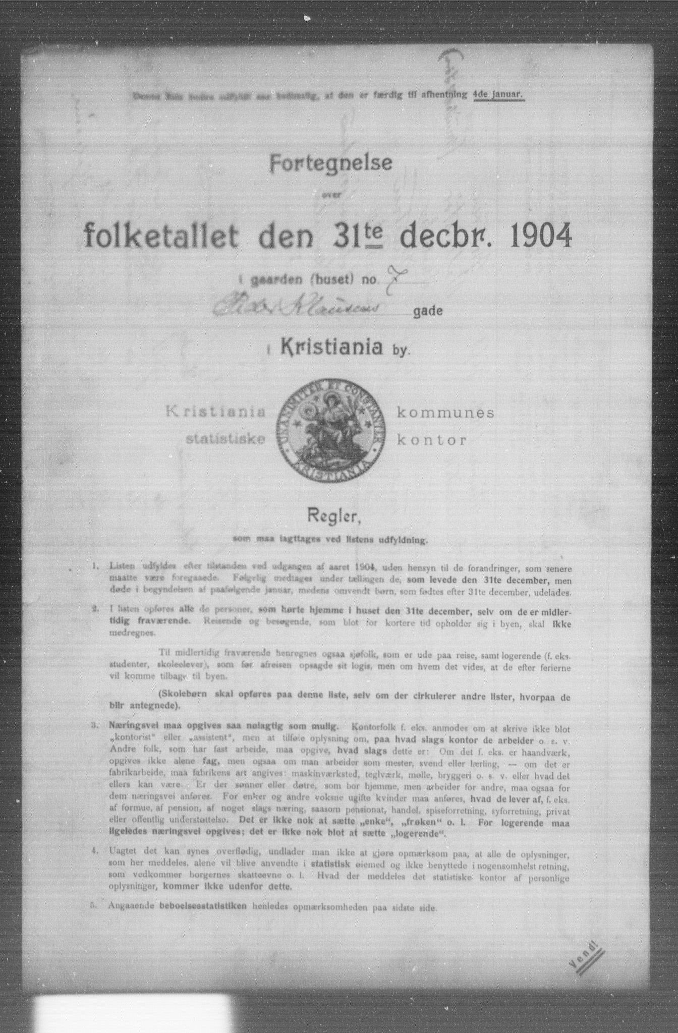 OBA, Municipal Census 1904 for Kristiania, 1904, p. 15177