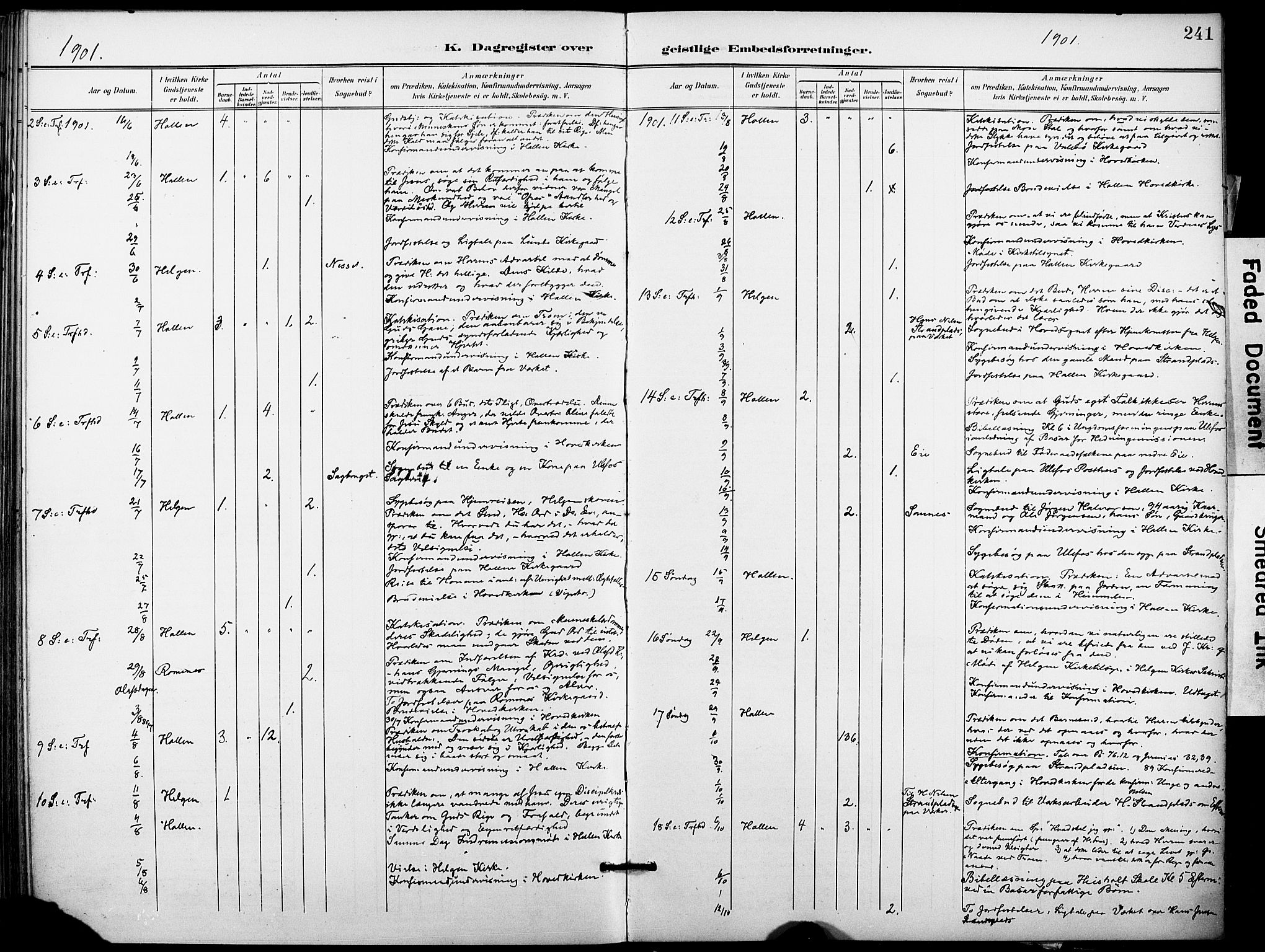 Holla kirkebøker, SAKO/A-272/F/Fa/L0010: Parish register (official) no. 10, 1897-1907, p. 241