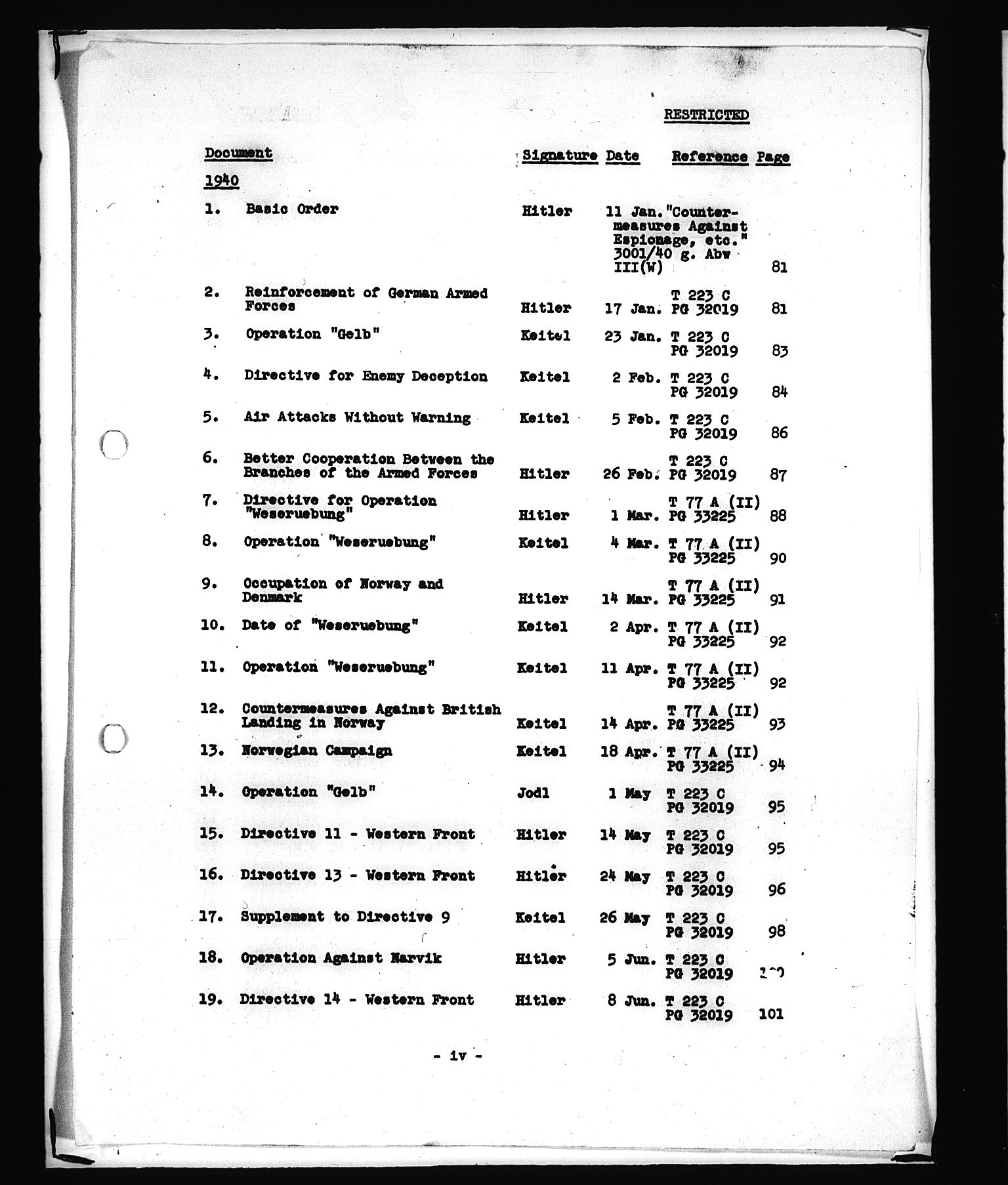 Documents Section, AV/RA-RAFA-2200/V/L0089: Amerikansk mikrofilm "Captured German Documents".
Box No. 728.  FKA jnr. 569/1954., 1939-1945, p. 7