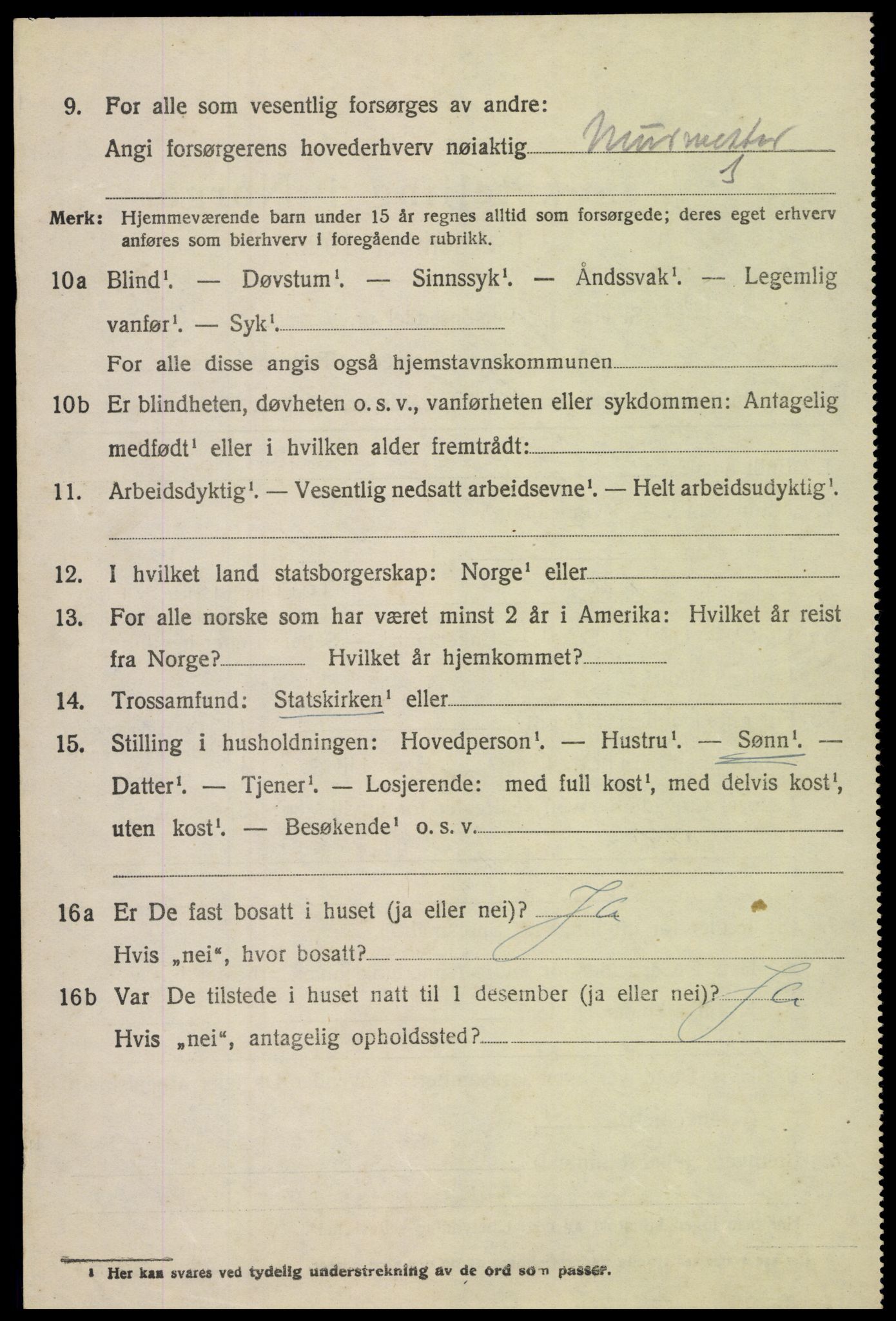 SAH, 1920 census for Vardal, 1920, p. 4650