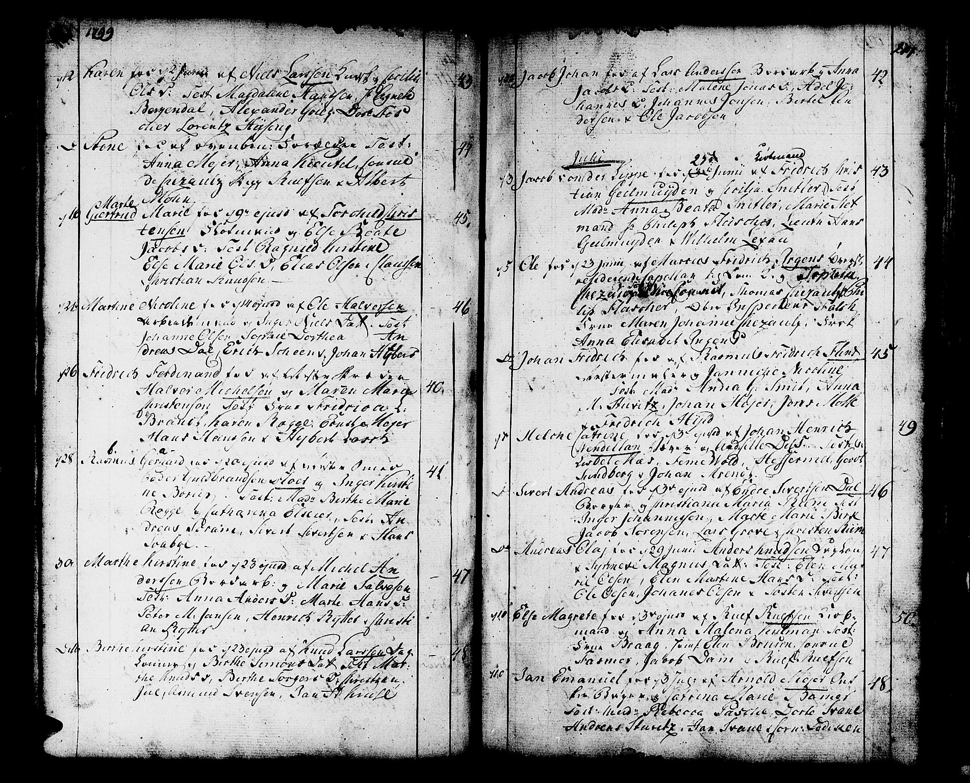 Domkirken sokneprestembete, SAB/A-74801/H/Haa/L0004: Parish register (official) no. A 4, 1763-1820, p. 200-201