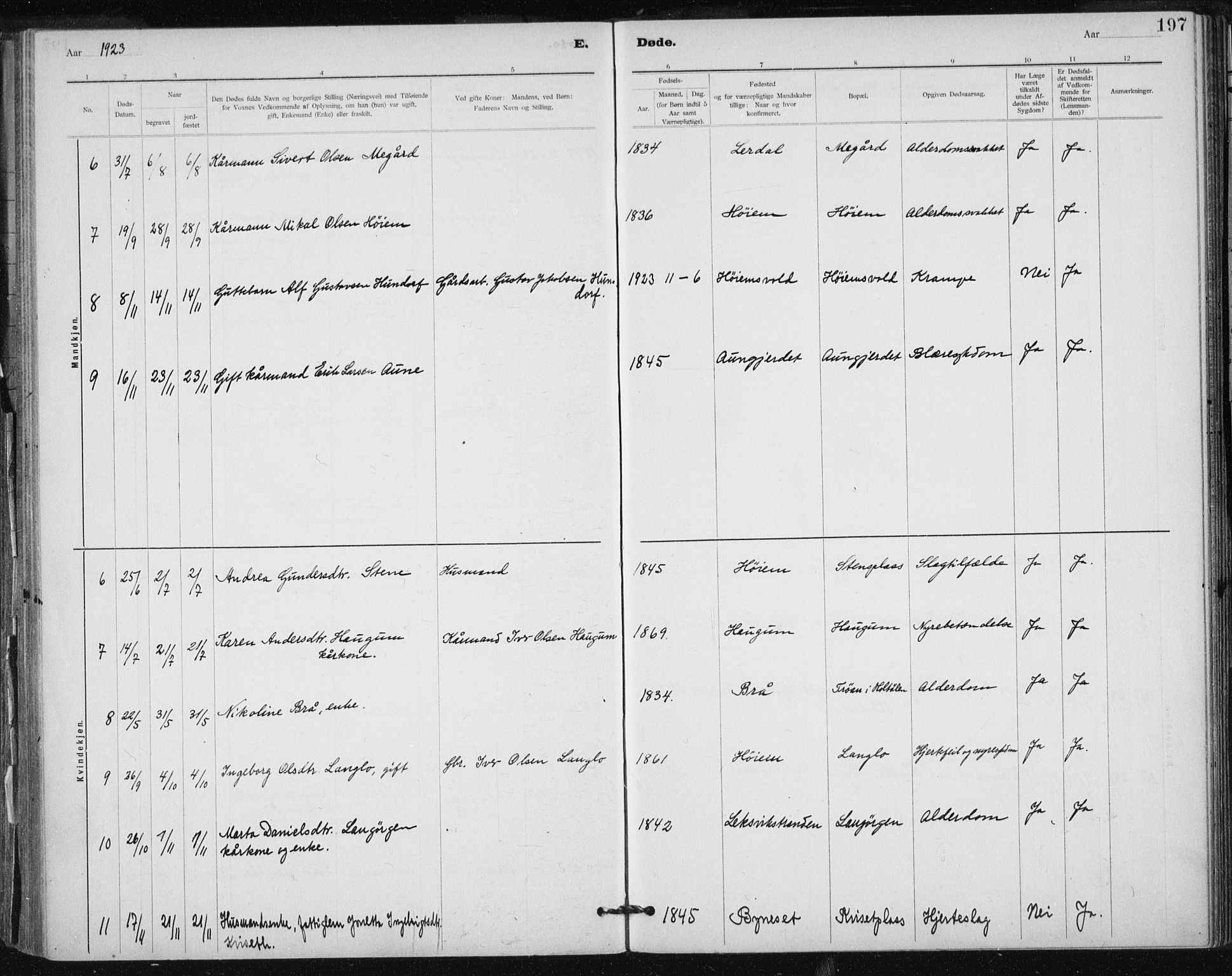 Ministerialprotokoller, klokkerbøker og fødselsregistre - Sør-Trøndelag, SAT/A-1456/612/L0381: Parish register (official) no. 612A13, 1907-1923, p. 197