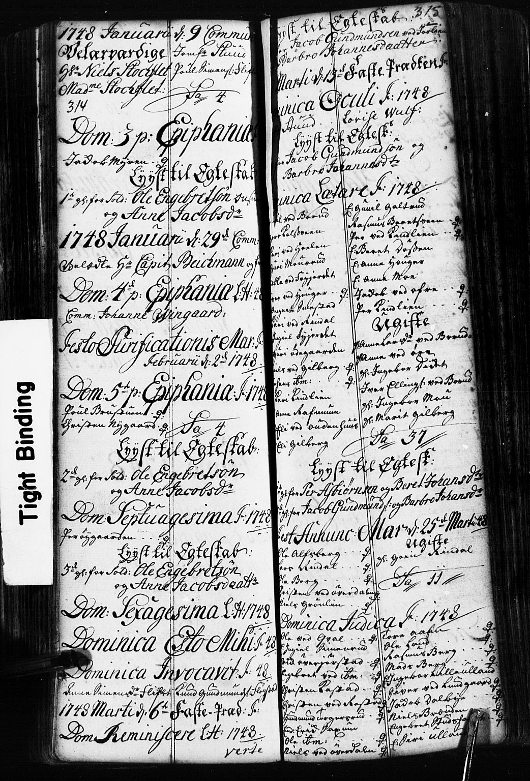 Fåberg prestekontor, SAH/PREST-086/H/Ha/Hab/L0002: Parish register (copy) no. 2, 1741-1756, p. 314-315