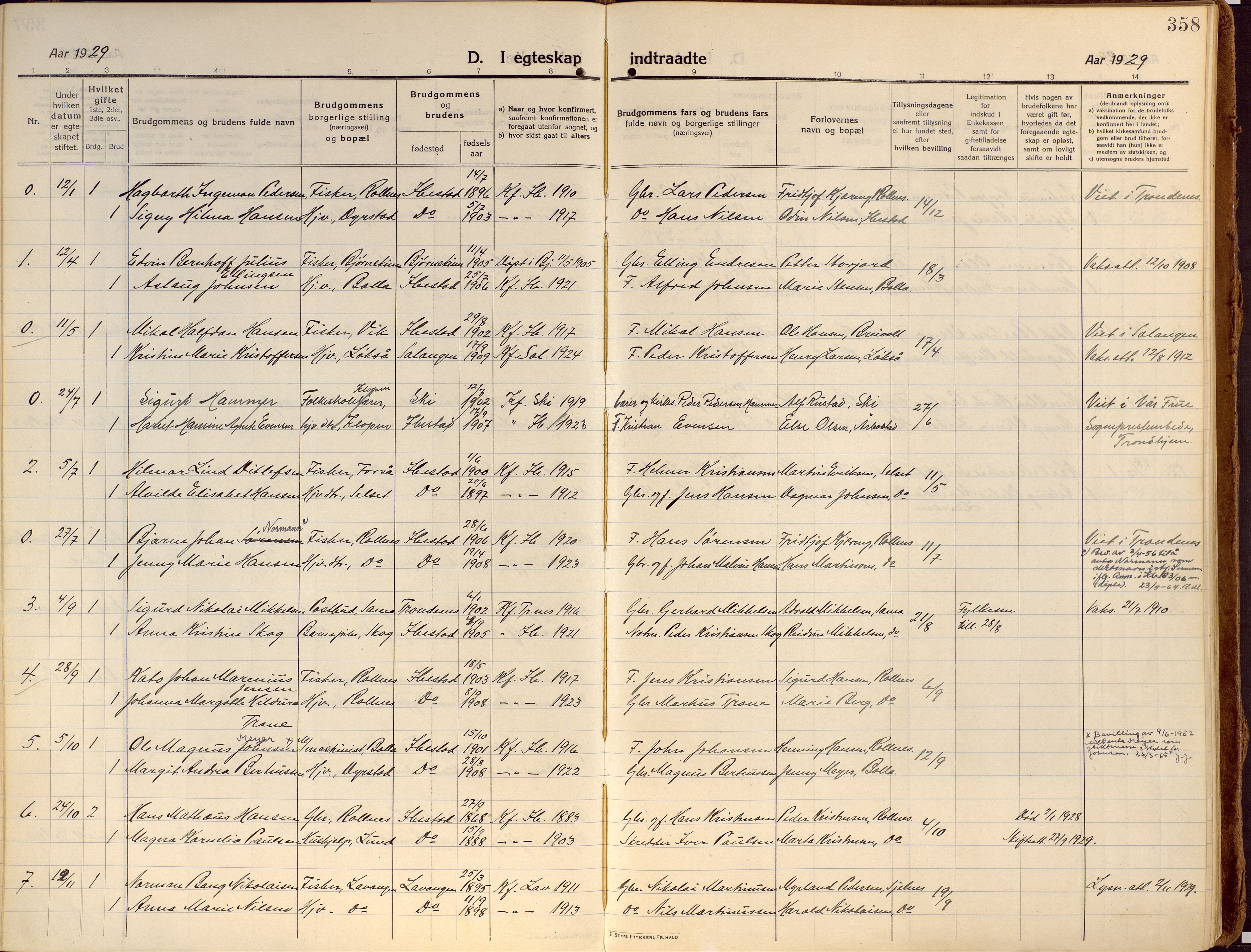 Ibestad sokneprestembete, SATØ/S-0077/H/Ha/Haa/L0018kirke: Parish register (official) no. 18, 1915-1929, p. 358
