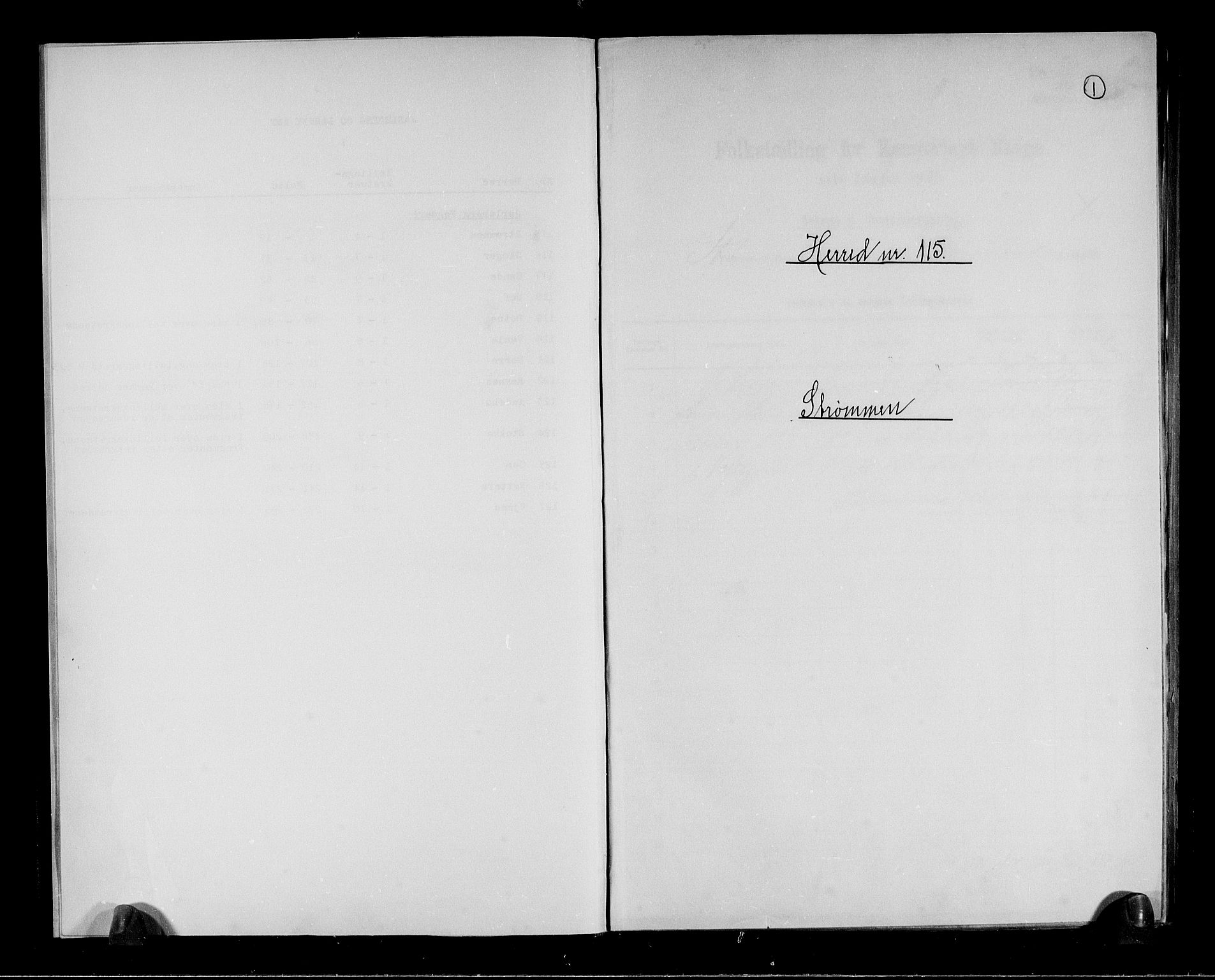 RA, 1891 census for 0711 Strømm, 1891, p. 1