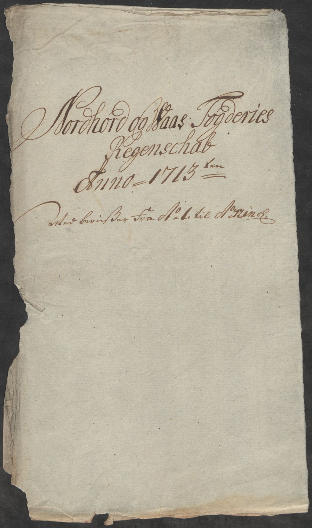 Rentekammeret inntil 1814, Reviderte regnskaper, Fogderegnskap, RA/EA-4092/R51/L3195: Fogderegnskap Nordhordland og Voss, 1713, p. 3