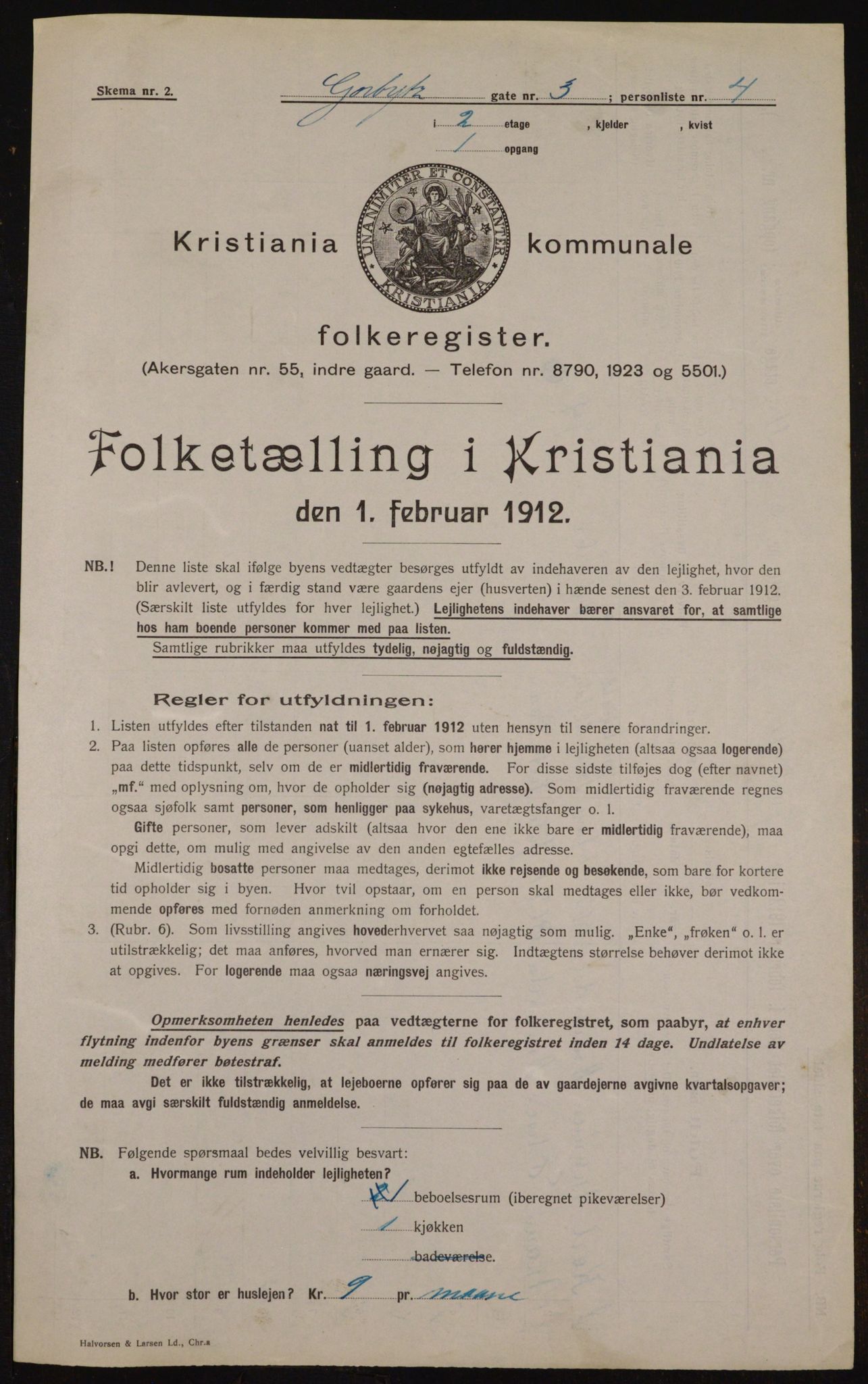 OBA, Municipal Census 1912 for Kristiania, 1912, p. 32704