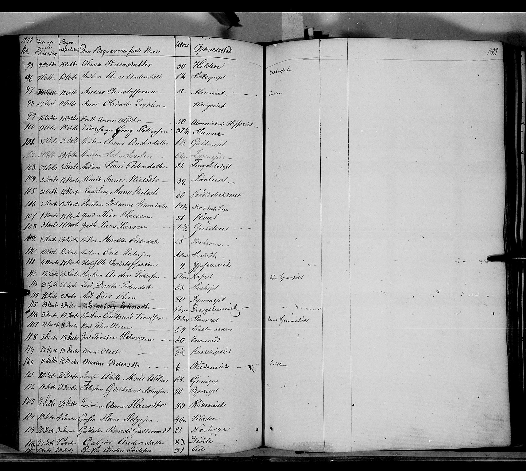 Gran prestekontor, SAH/PREST-112/H/Ha/Haa/L0011: Parish register (official) no. 11, 1842-1856, p. 1026-1027