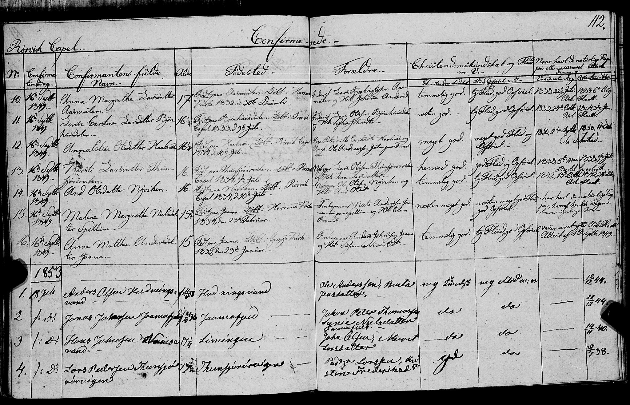Ministerialprotokoller, klokkerbøker og fødselsregistre - Nord-Trøndelag, SAT/A-1458/762/L0538: Parish register (official) no. 762A02 /1, 1833-1879, p. 112