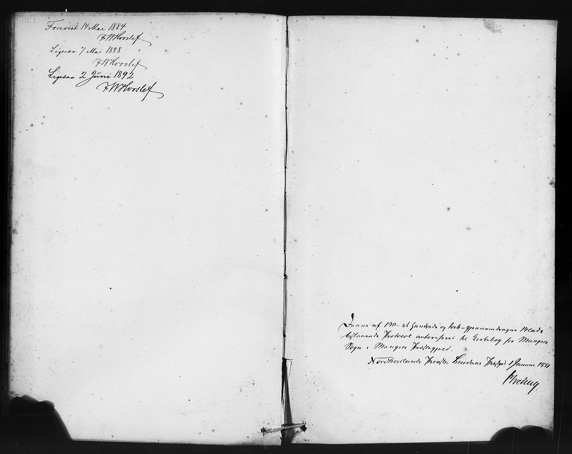 Manger sokneprestembete, SAB/A-76801/H/Haa: Parish register (official) no. B 1, 1881-1892