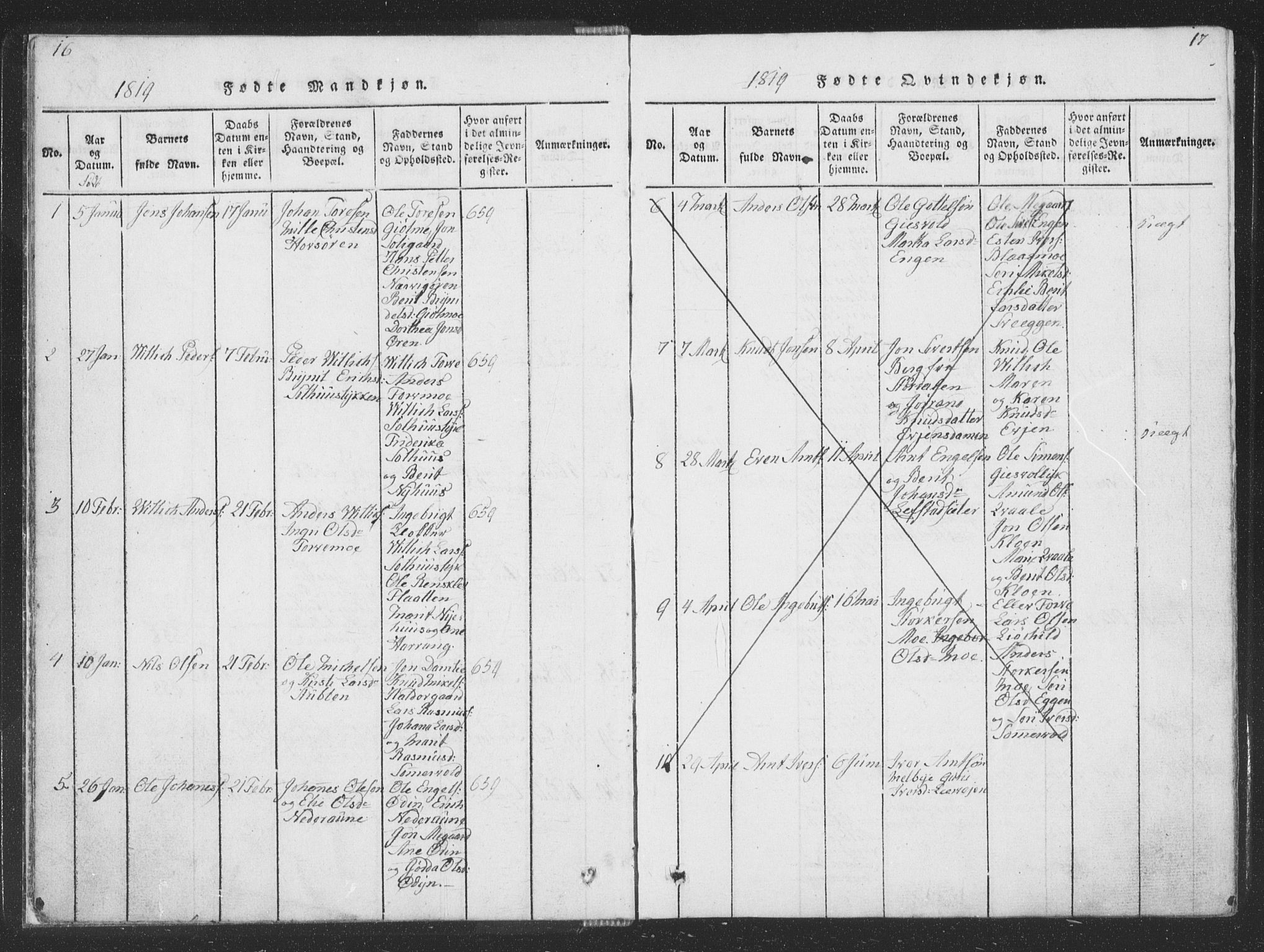 Ministerialprotokoller, klokkerbøker og fødselsregistre - Sør-Trøndelag, SAT/A-1456/668/L0816: Parish register (copy) no. 668C05, 1816-1893, p. 16-17