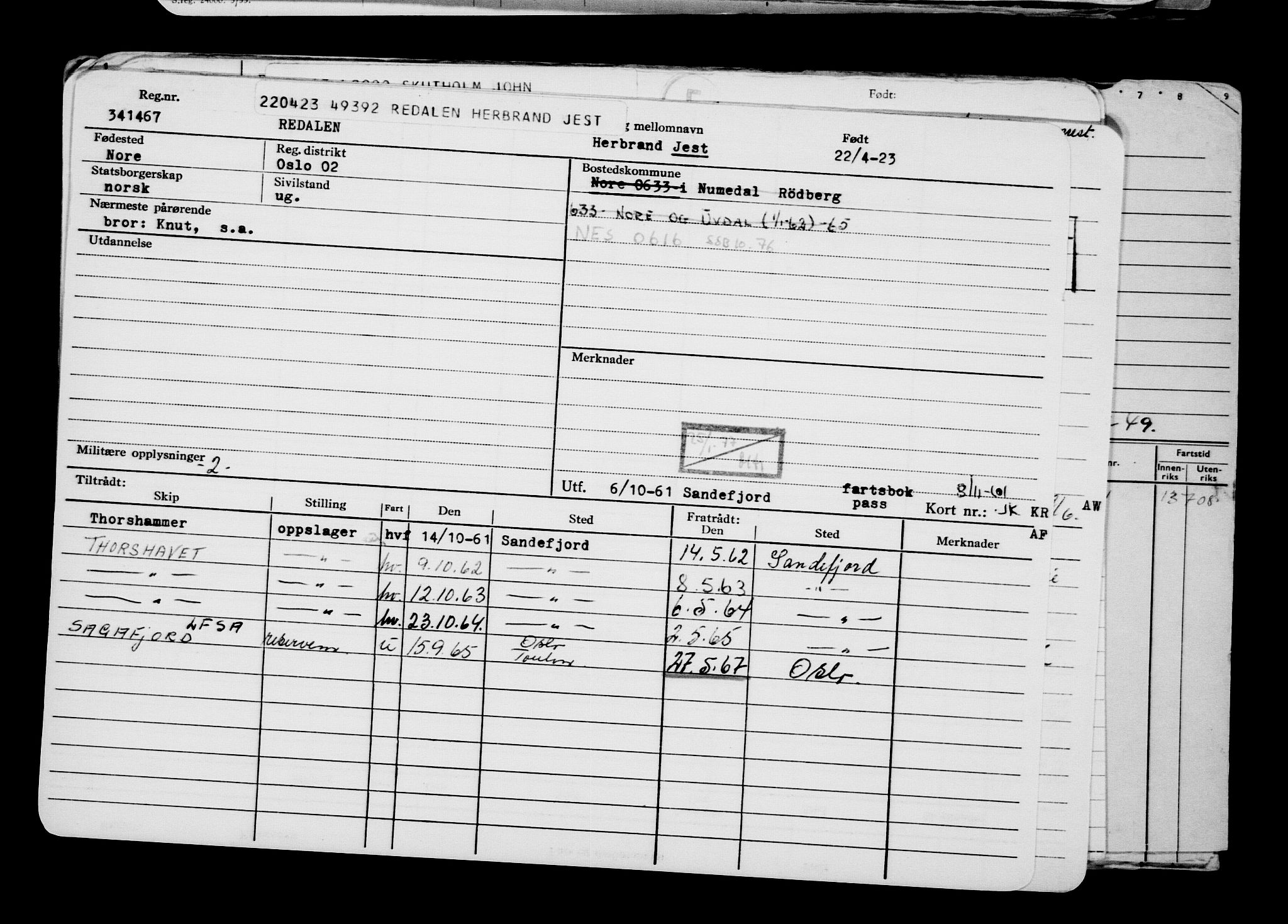 Direktoratet for sjømenn, AV/RA-S-3545/G/Gb/L0218: Hovedkort, 1923, p. 218