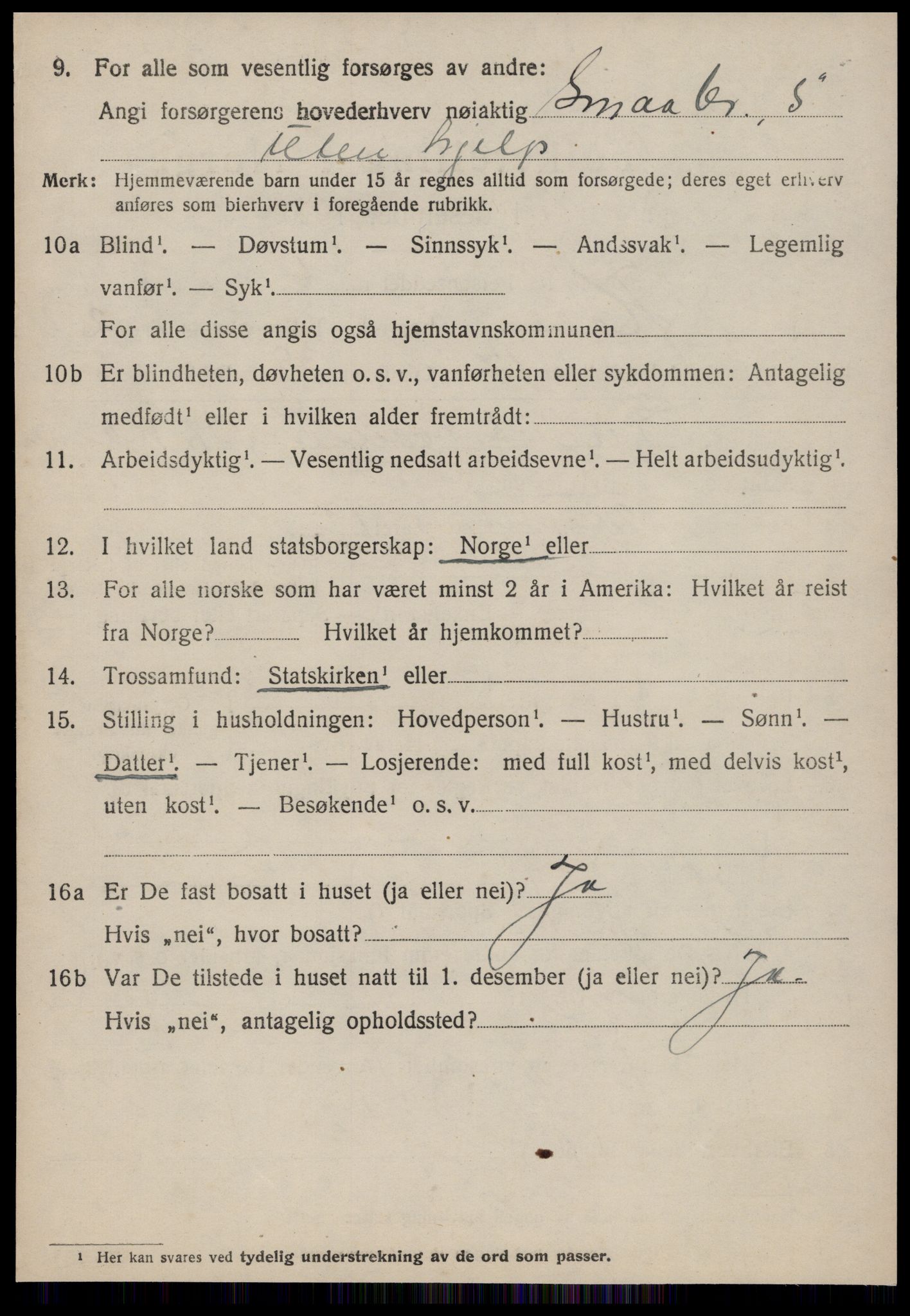 SAT, 1920 census for Halsa, 1920, p. 1089