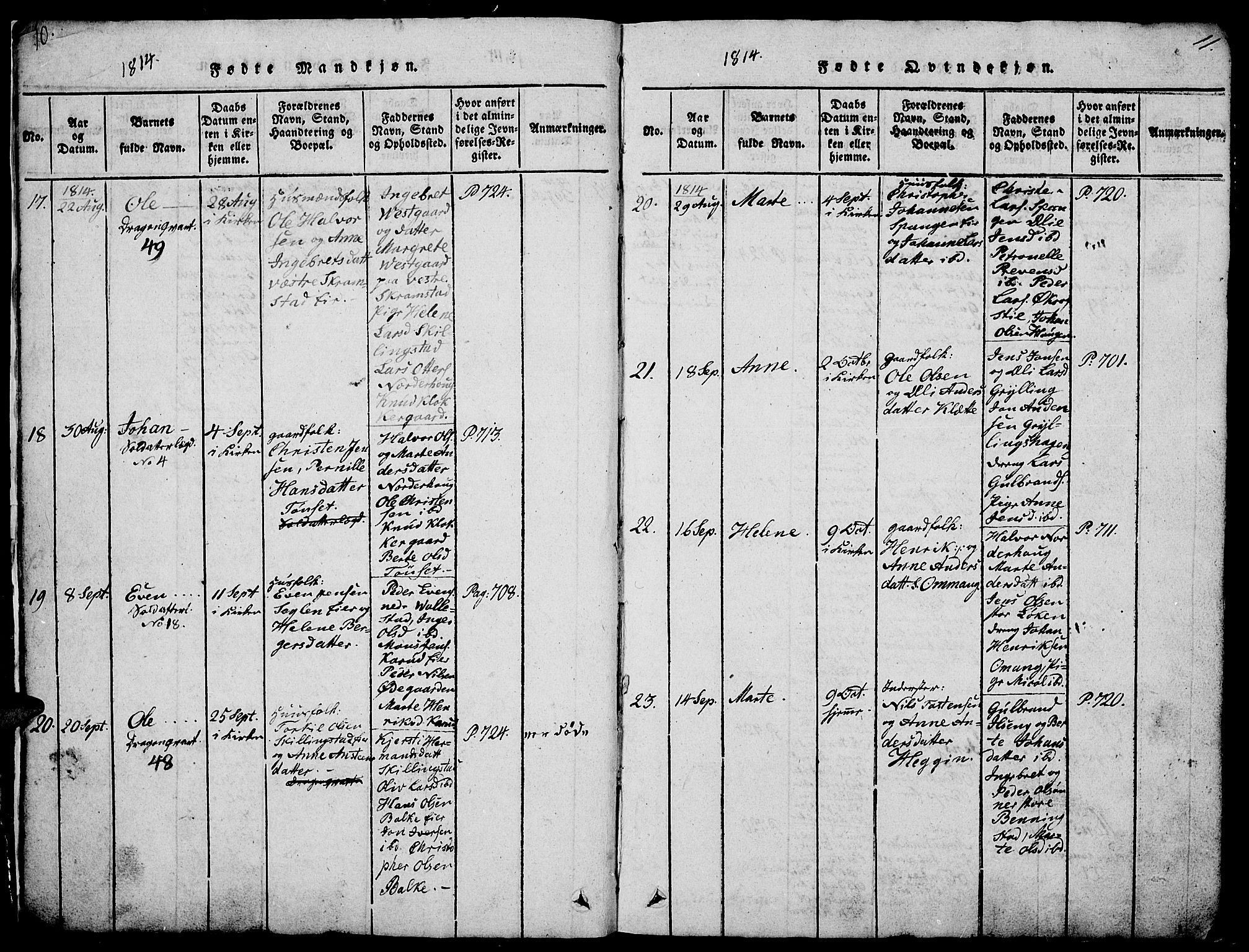 Løten prestekontor, AV/SAH-PREST-022/L/La/L0001: Parish register (copy) no. 1, 1812-1832, p. 10-11