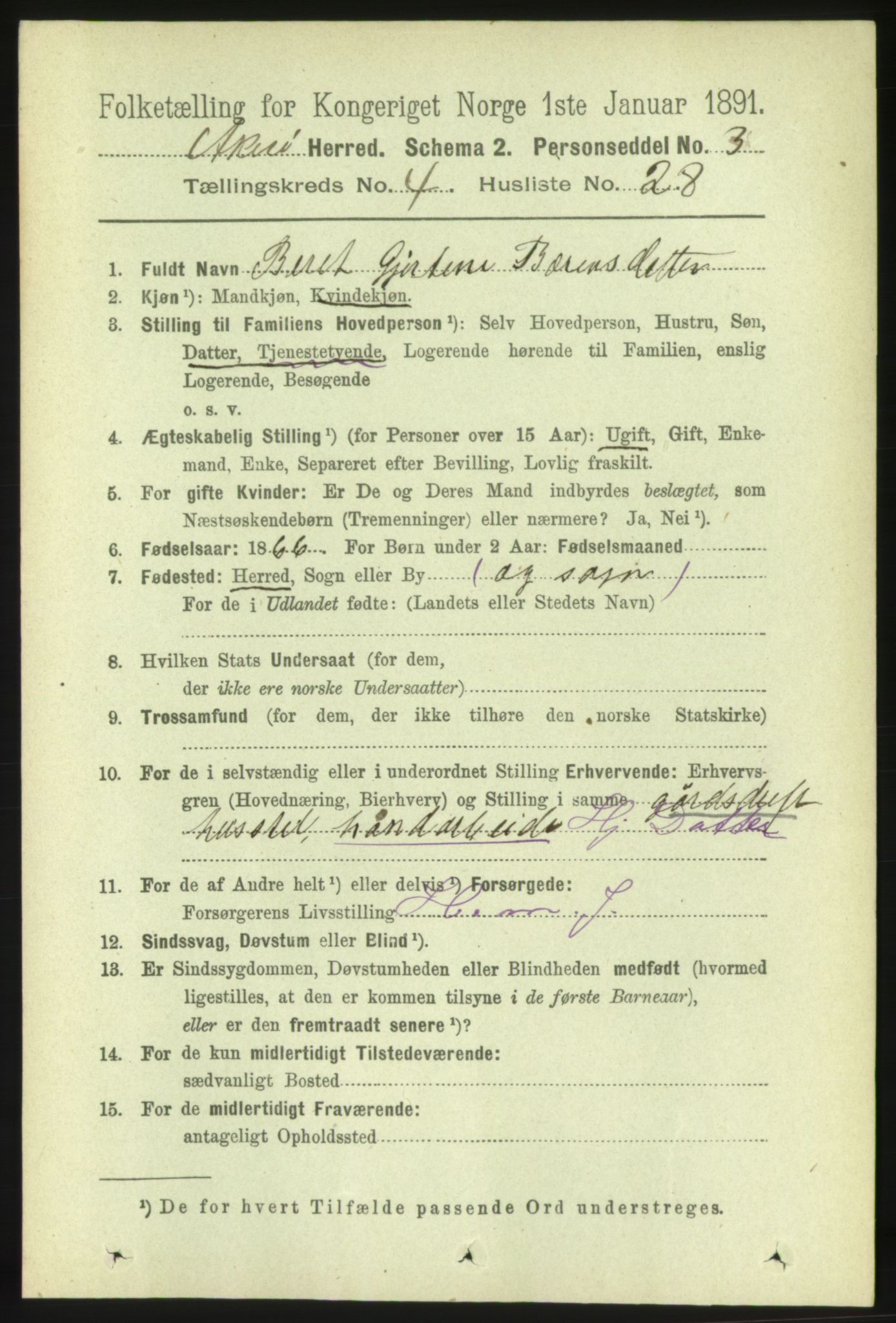 RA, 1891 census for 1545 Aukra, 1891, p. 1808