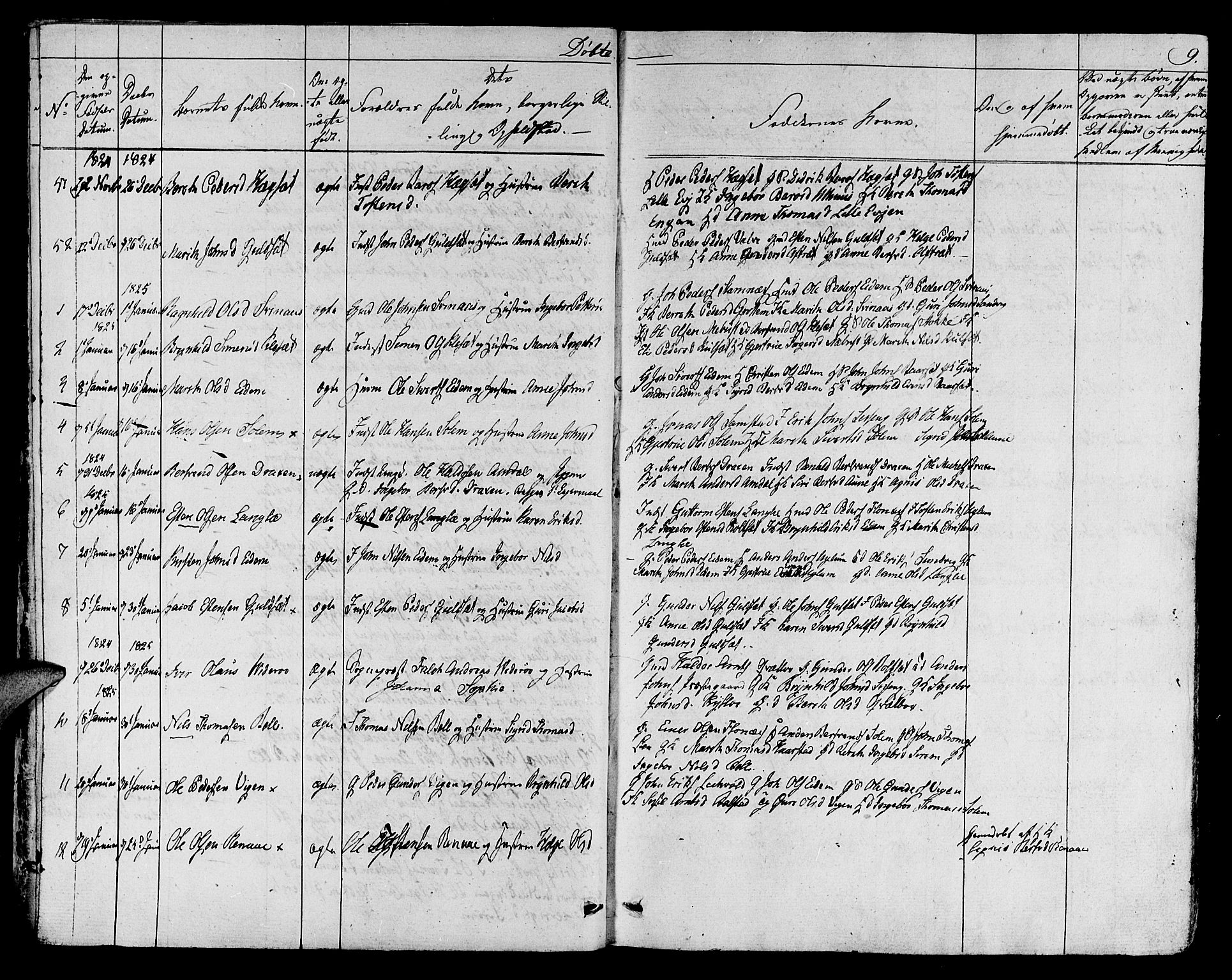 Ministerialprotokoller, klokkerbøker og fødselsregistre - Sør-Trøndelag, SAT/A-1456/695/L1143: Parish register (official) no. 695A05 /1, 1824-1842, p. 9