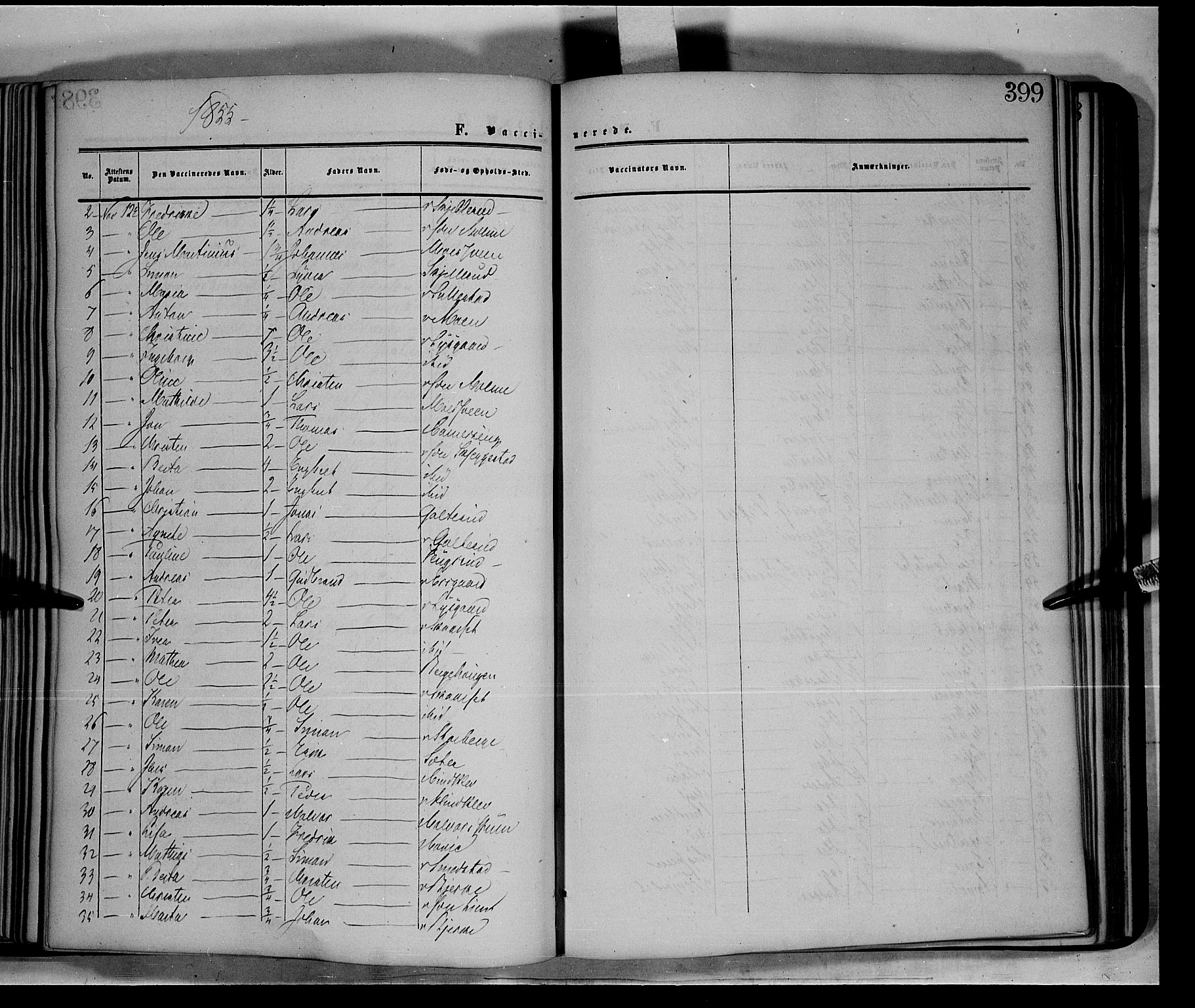 Fåberg prestekontor, SAH/PREST-086/H/Ha/Haa/L0006: Parish register (official) no. 6B, 1855-1867, p. 399