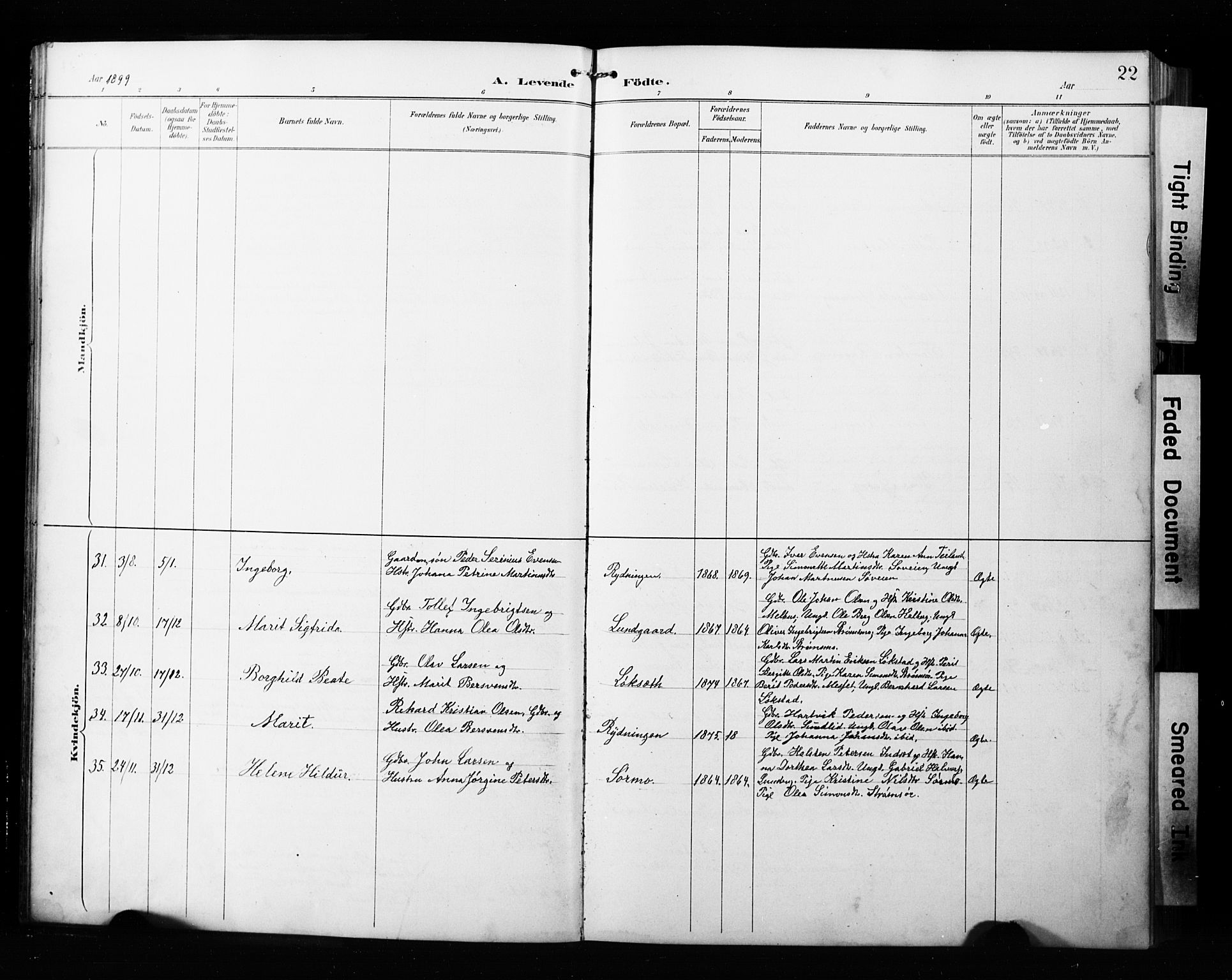 Målselv sokneprestembete, AV/SATØ-S-1311/G/Ga/Gab/L0008klokker: Parish register (copy) no. 8, 1895-1913, p. 22