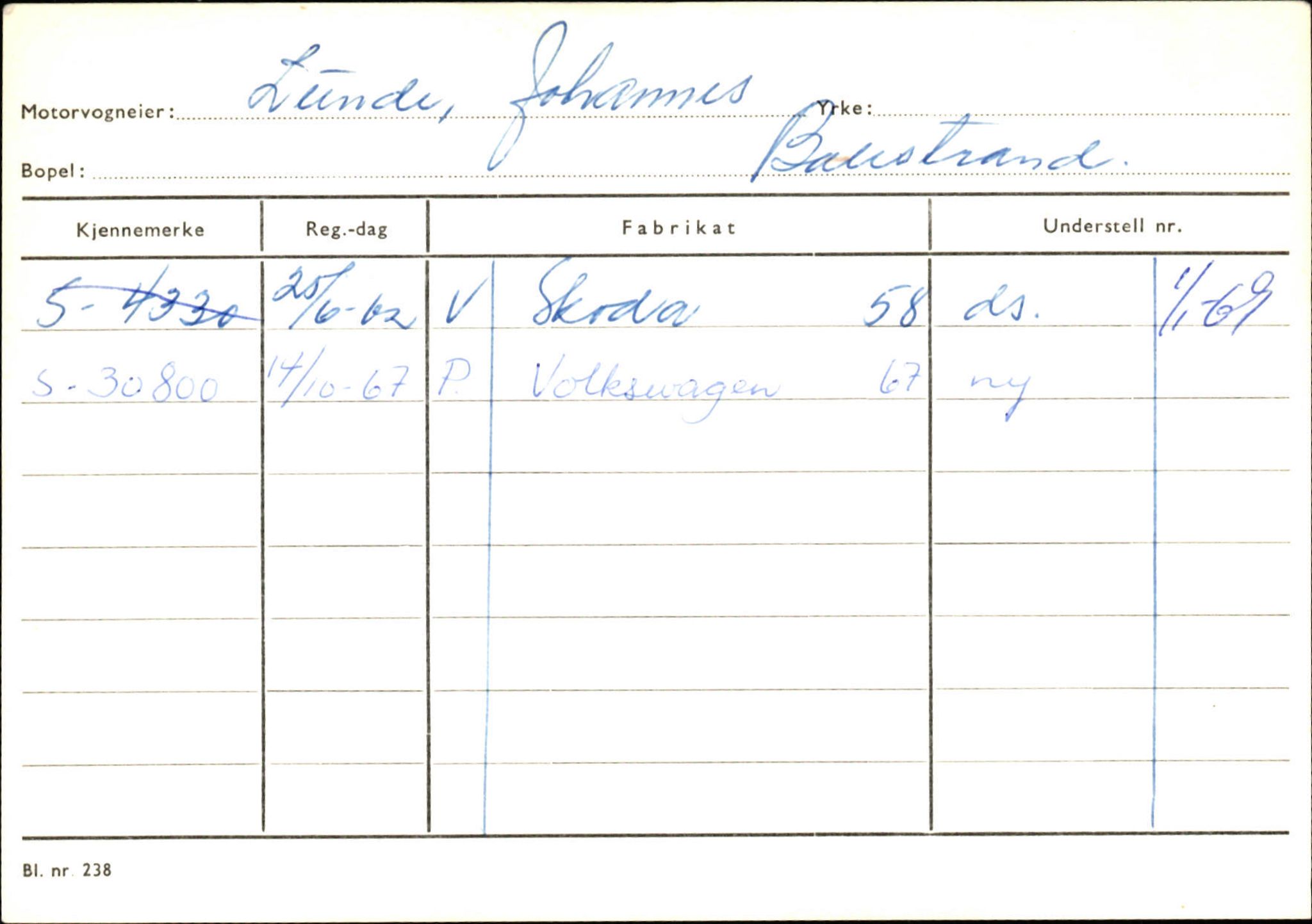 Statens vegvesen, Sogn og Fjordane vegkontor, SAB/A-5301/4/F/L0132: Eigarregister Askvoll A-Å. Balestrand A-Å, 1945-1975, p. 2007