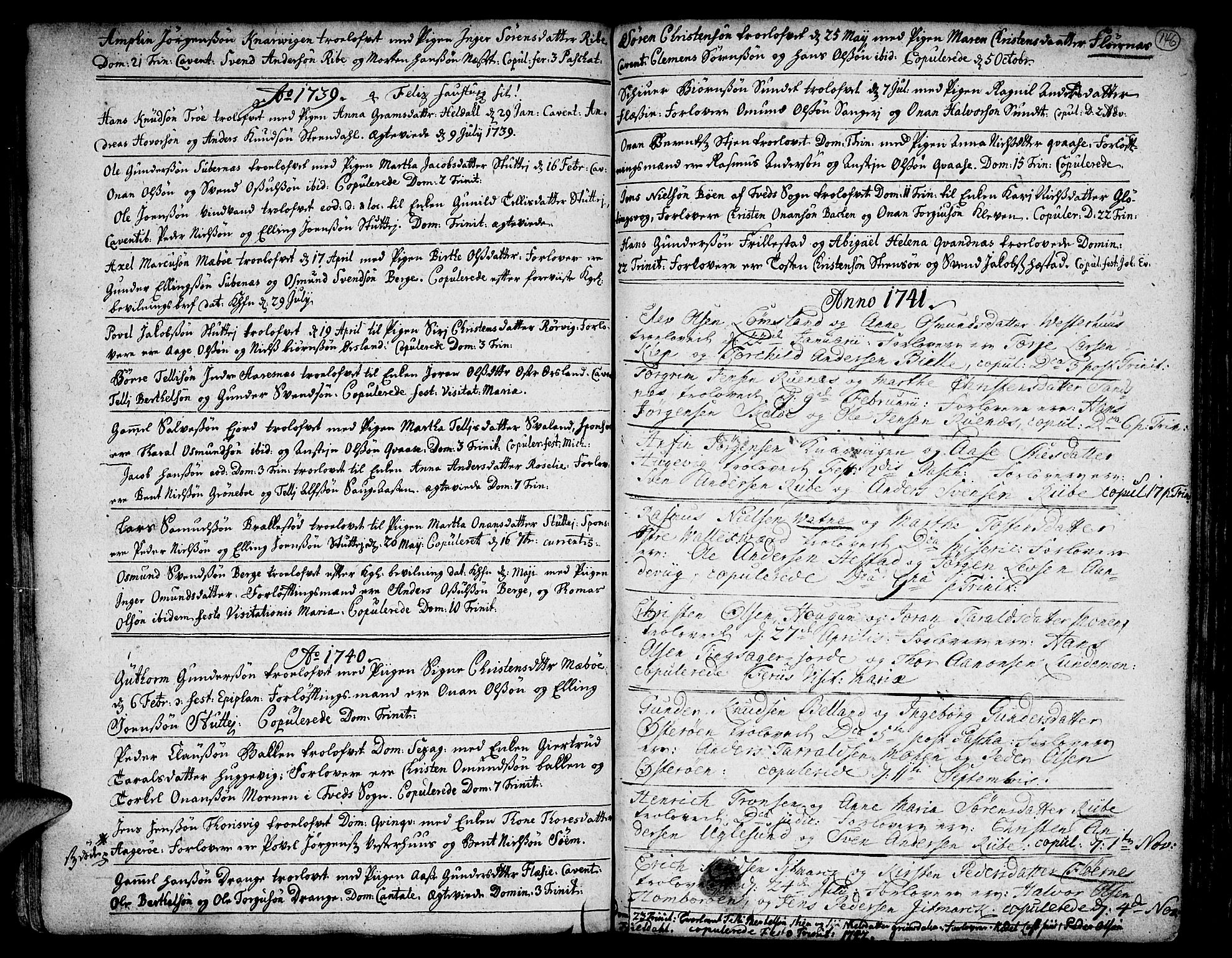 Vestre Moland sokneprestkontor, AV/SAK-1111-0046/F/Fa/Fab/L0001: Parish register (official) no. A 1, 1687-1760, p. 146