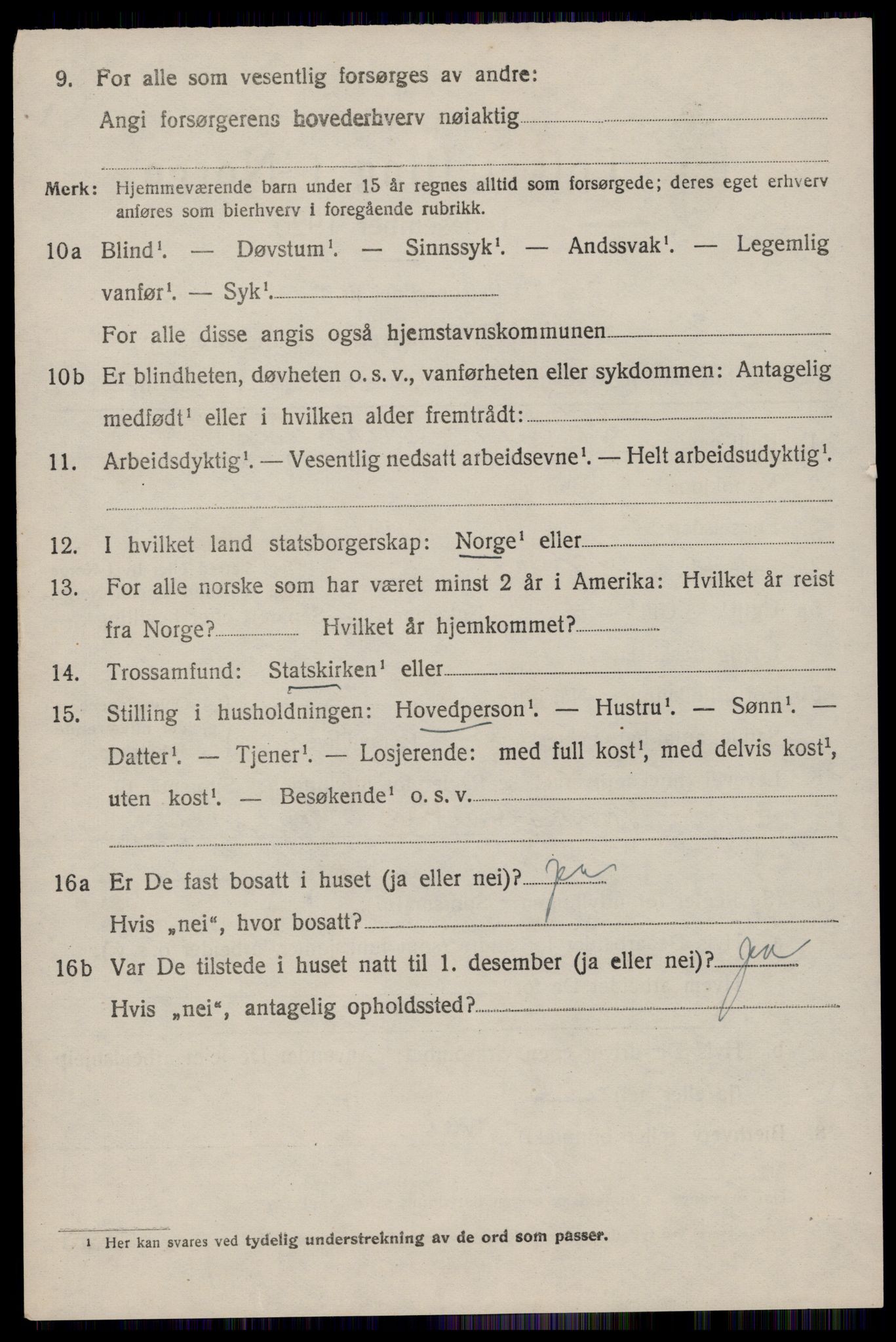 SAST, 1920 census for Klepp, 1920, p. 5347