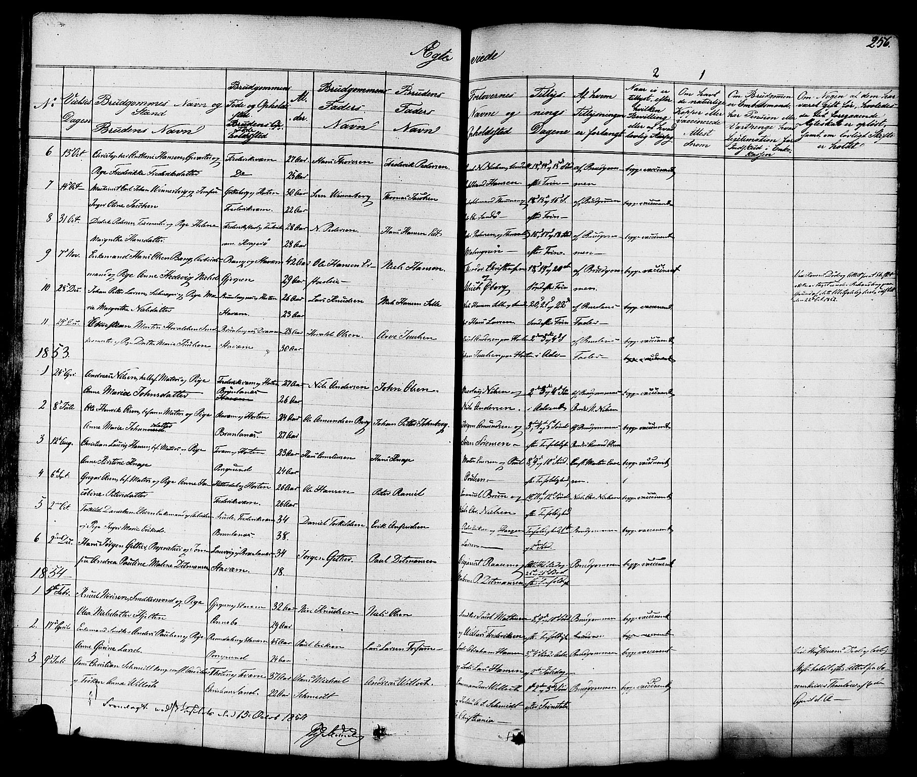 Stavern kirkebøker, AV/SAKO-A-318/F/Fa/L0007: Parish register (official) no. 7, 1840-1877, p. 256