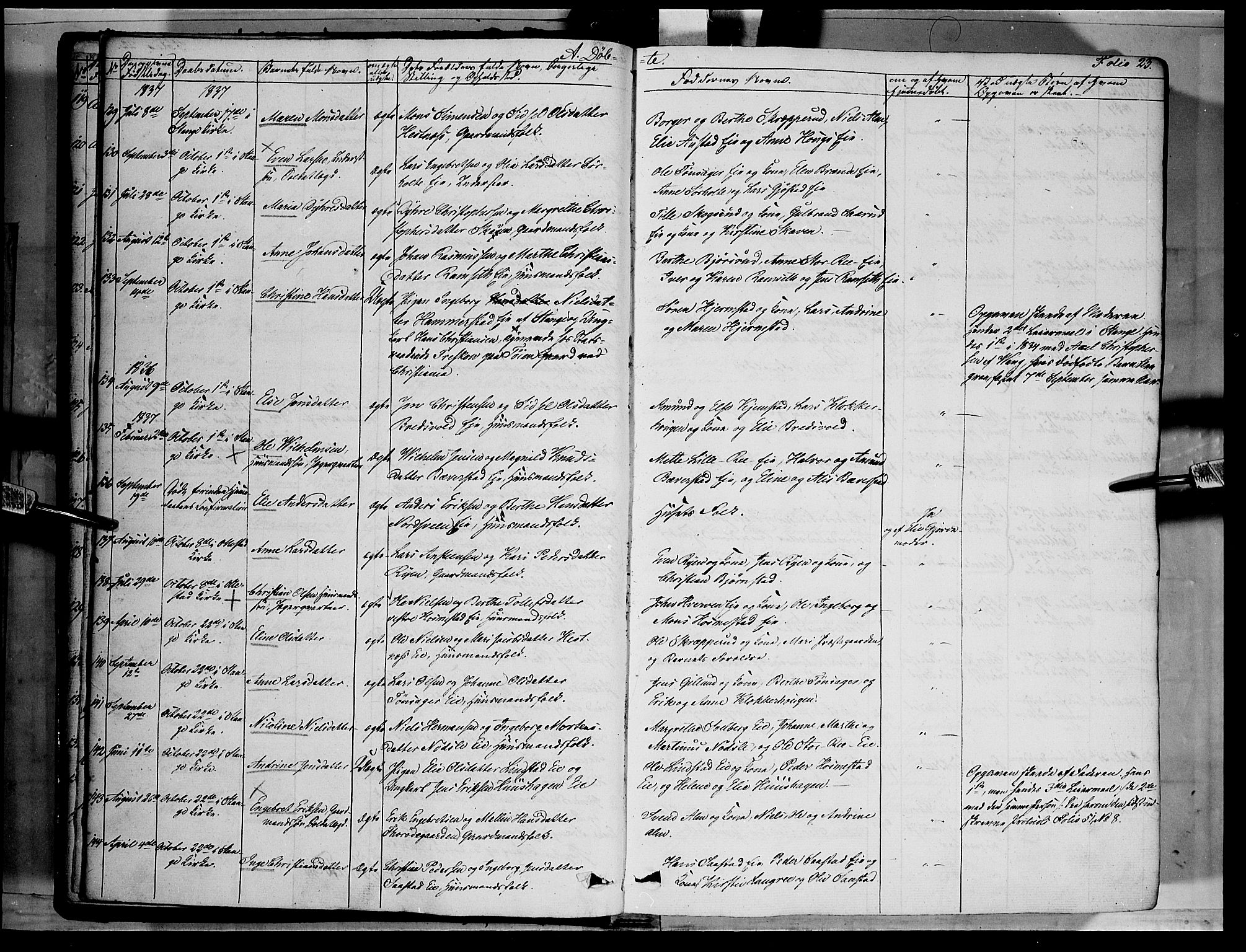 Stange prestekontor, AV/SAH-PREST-002/K/L0010: Parish register (official) no. 10, 1835-1845, p. 23