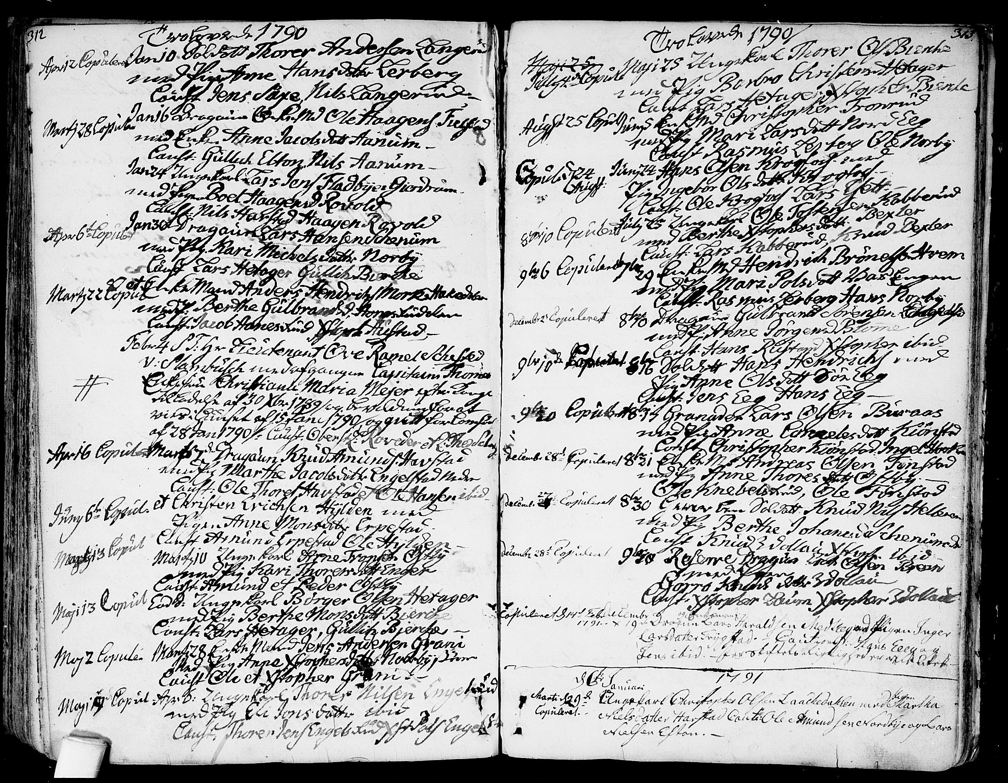Nannestad prestekontor Kirkebøker, SAO/A-10414a/F/Fa/L0007: Parish register (official) no. I 7, 1754-1791, p. 312-313