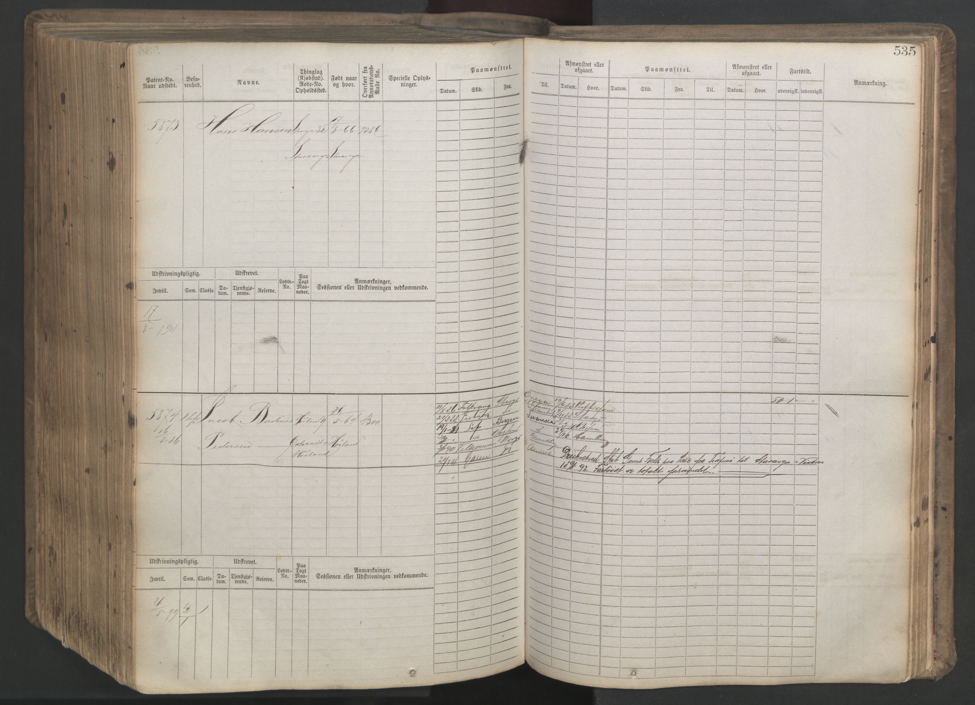 Stavanger sjømannskontor, AV/SAST-A-102006/F/Fb/Fbb/L0020: Sjøfartshovedrulle patnentnr. 4803-6004 (dublett), 1879, p. 540