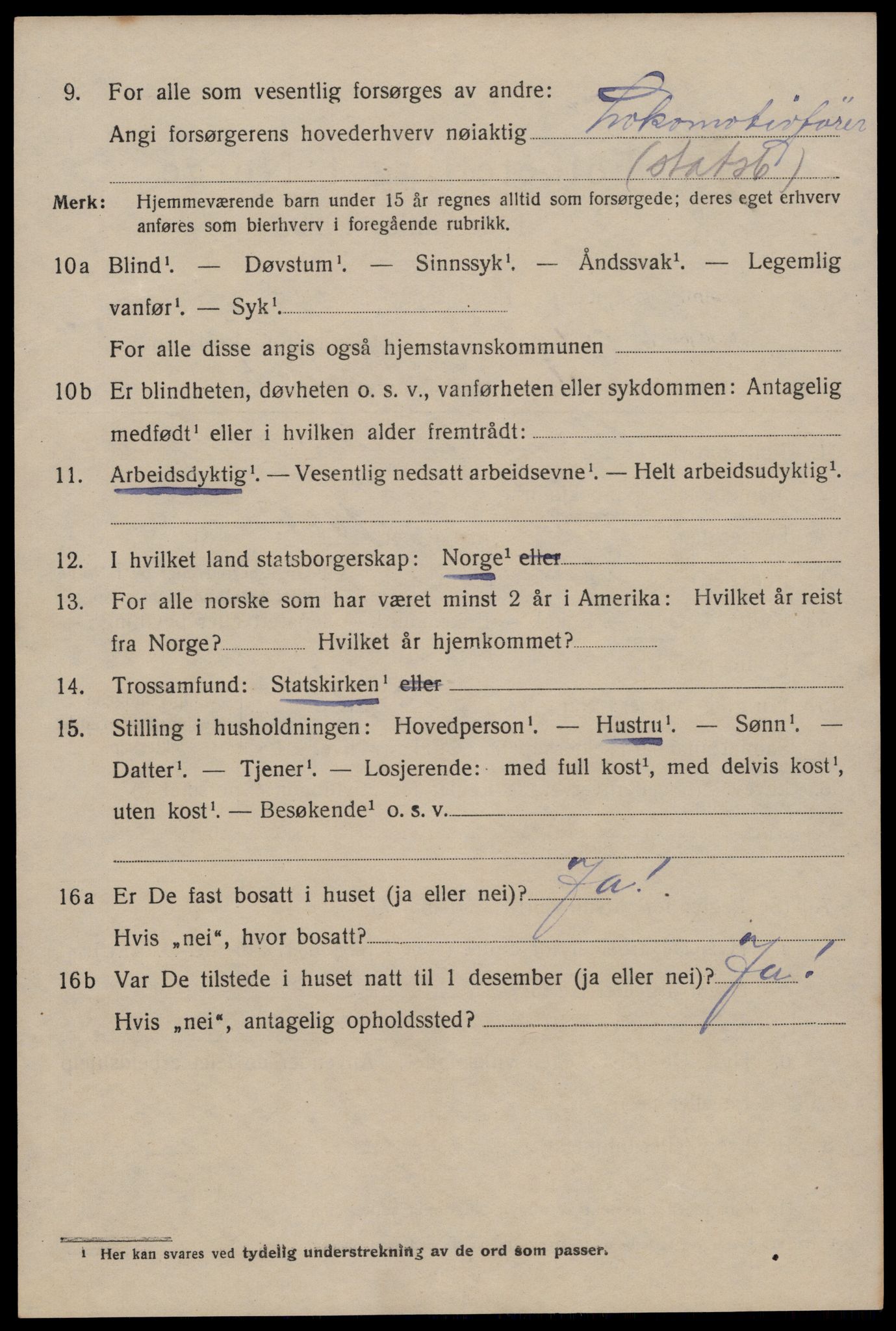 SAST, 1920 census for Stavanger, 1920, p. 82909