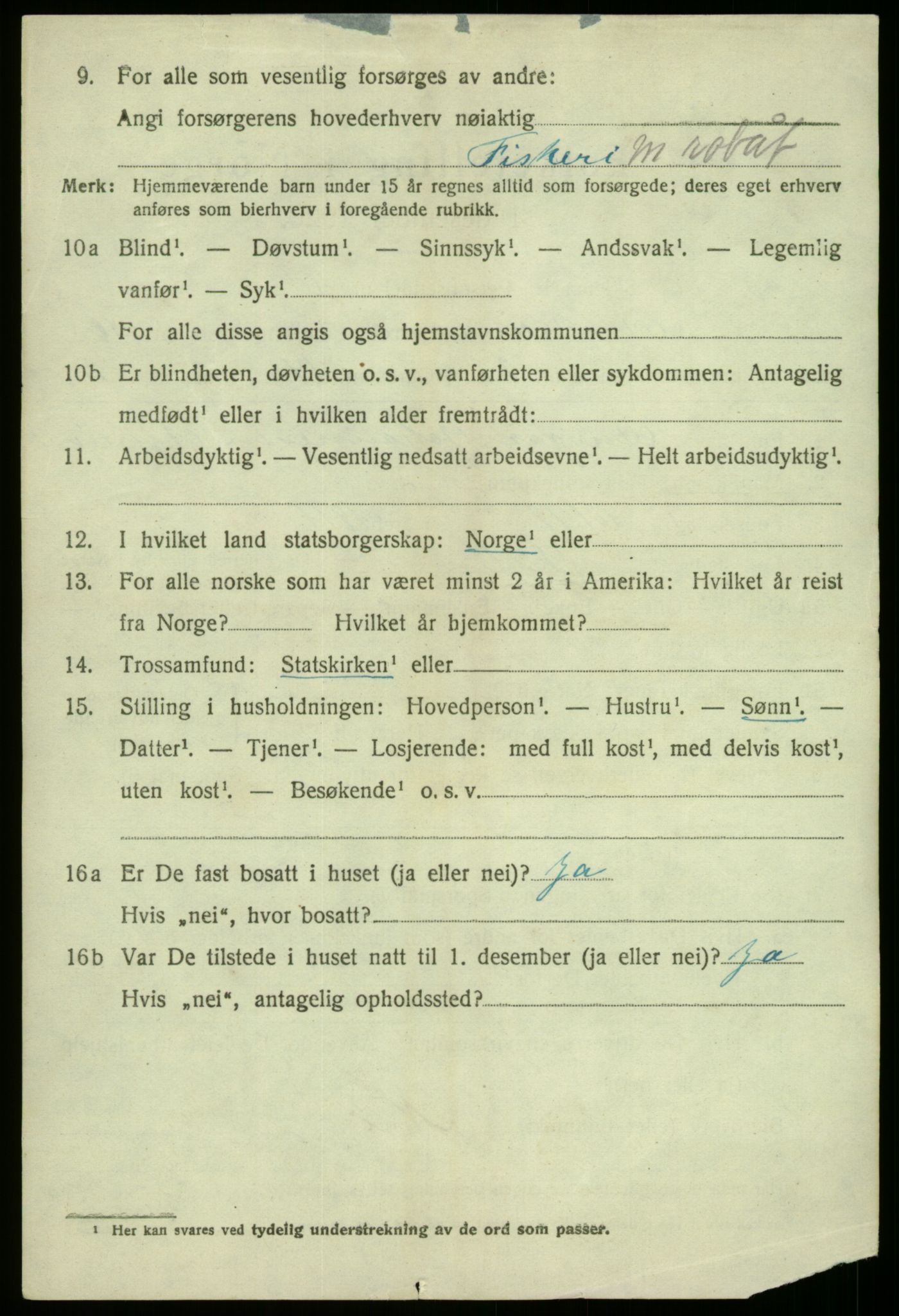 SAB, 1920 census for Austrheim, 1920, p. 5411