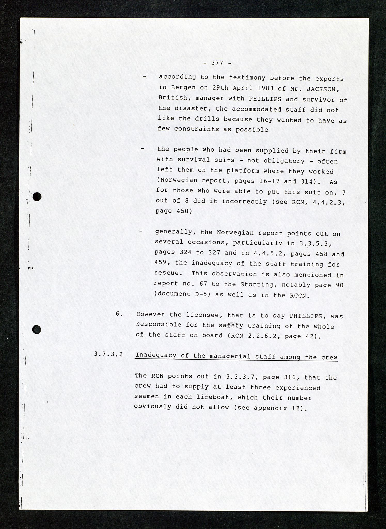 Pa 1503 - Stavanger Drilling AS, AV/SAST-A-101906/Da/L0007: Alexander L. Kielland - Rettssak i Paris, 1982-1988, p. 377