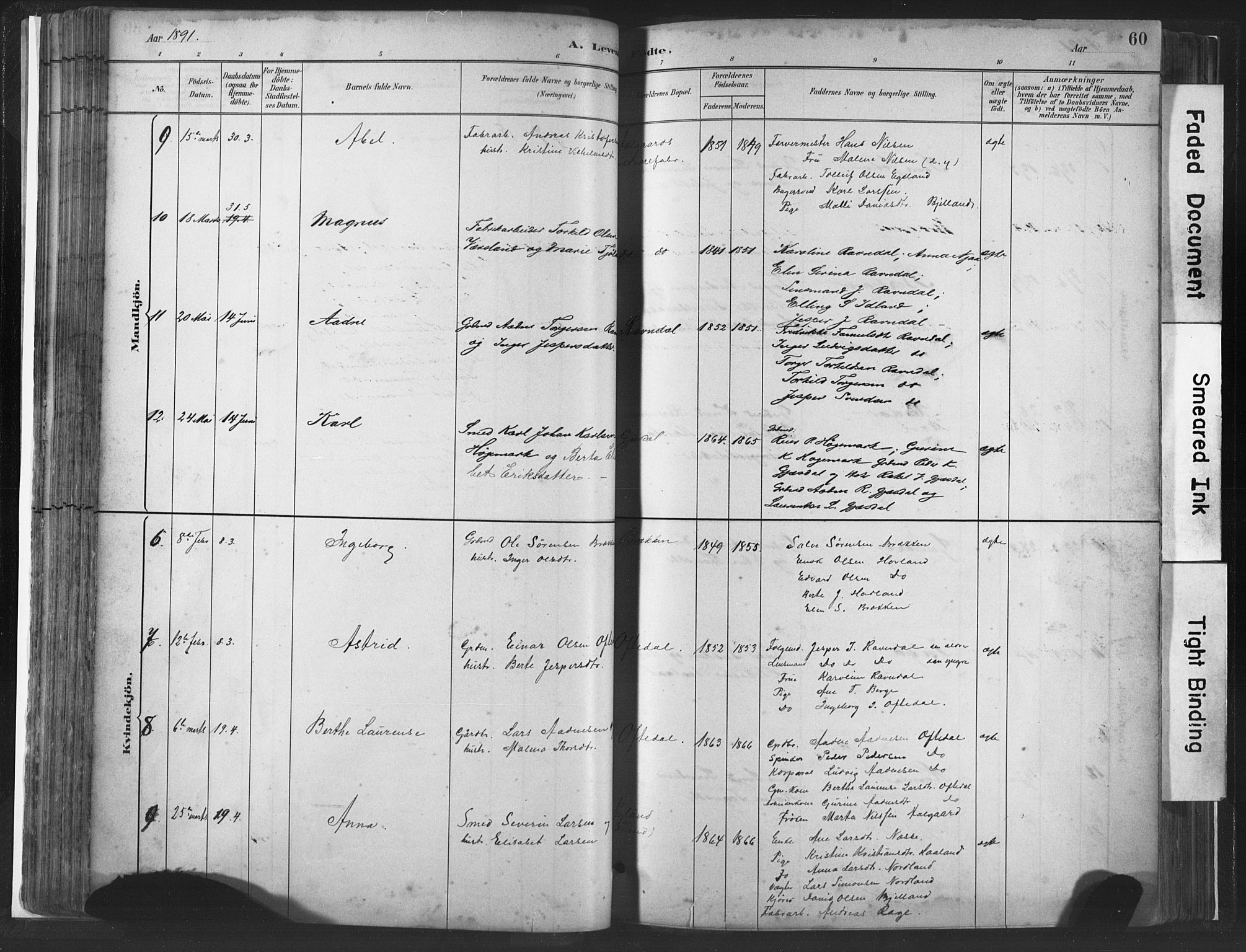 Lye sokneprestkontor, AV/SAST-A-101794/001/30BA/L0010: Parish register (official) no. A 10, 1881-1896, p. 60