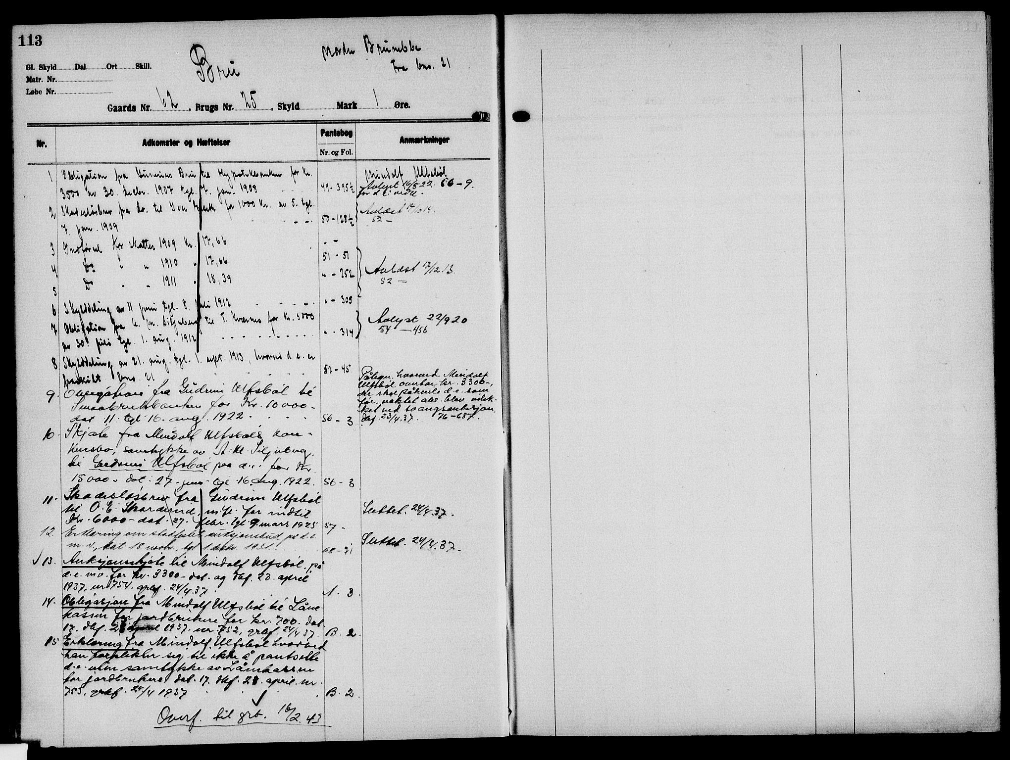 Solør tingrett, AV/SAH-TING-008/H/Ha/Hak/L0005: Mortgage register no. V, 1900-1935, p. 113